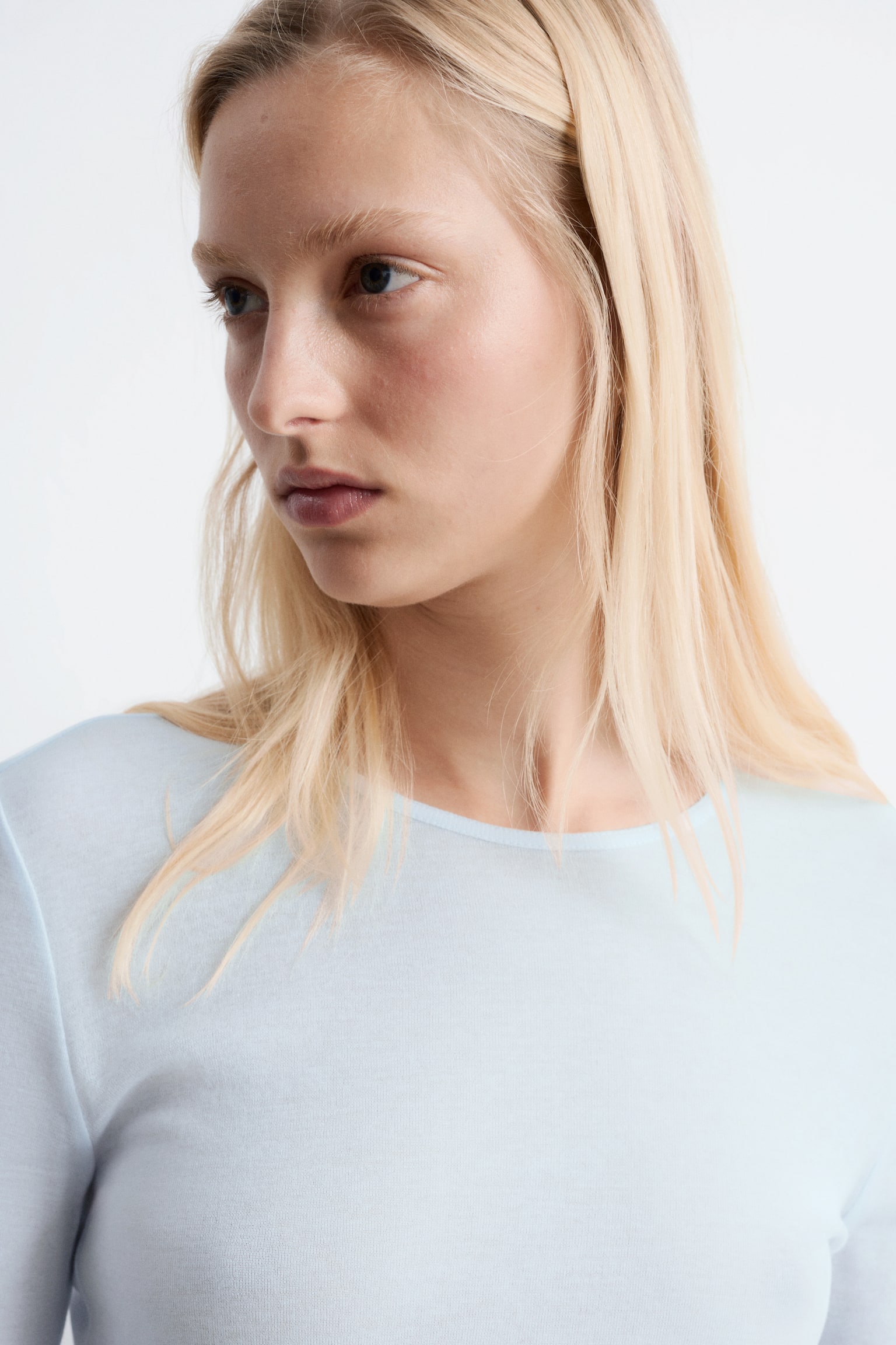 Haut transparent à manches longues - Bleu clair - 6