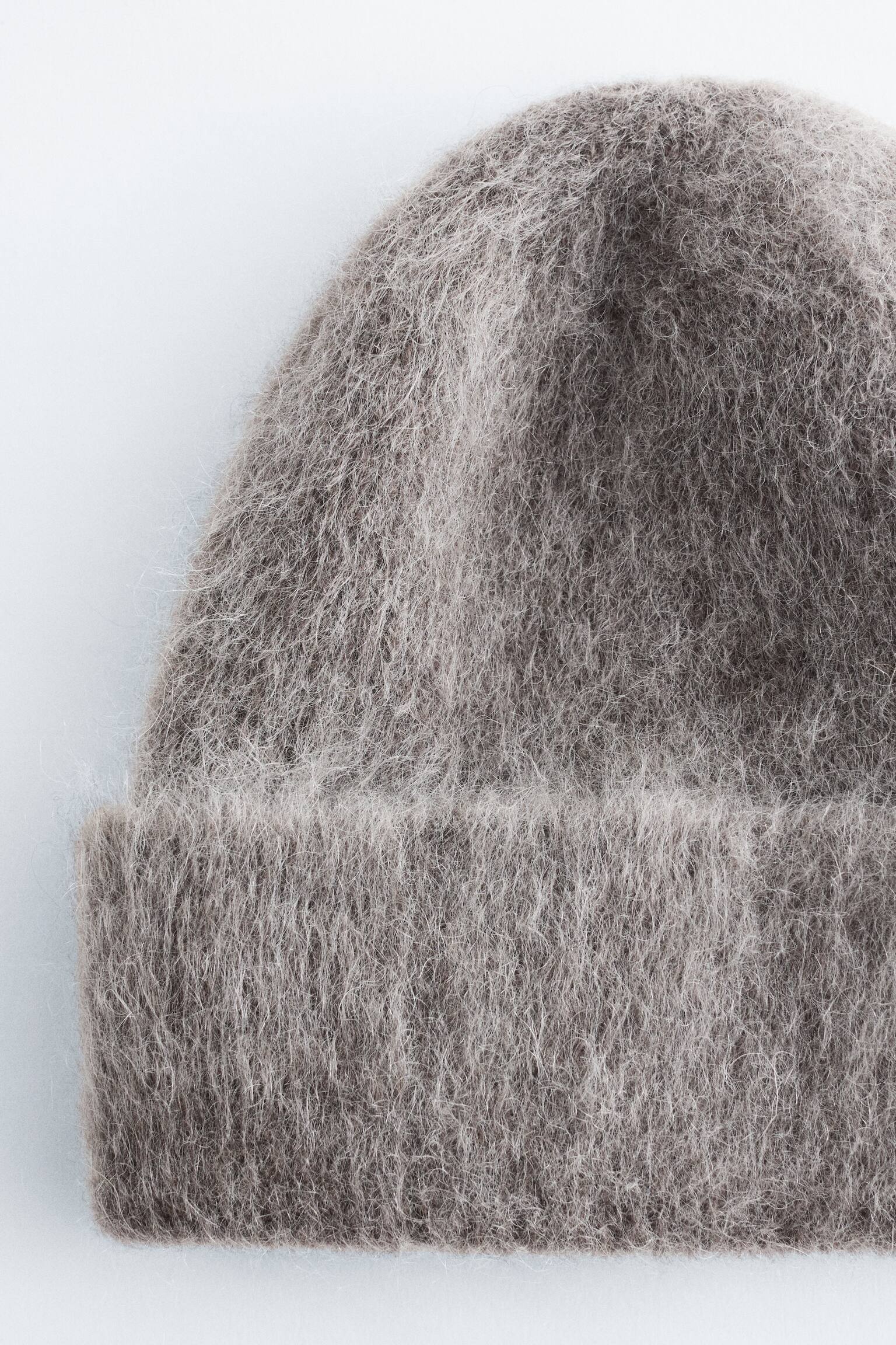 Čiapka z česanej zmesi mohéru - Tmavosivý melír/Tmavosivá melírovaná - 3