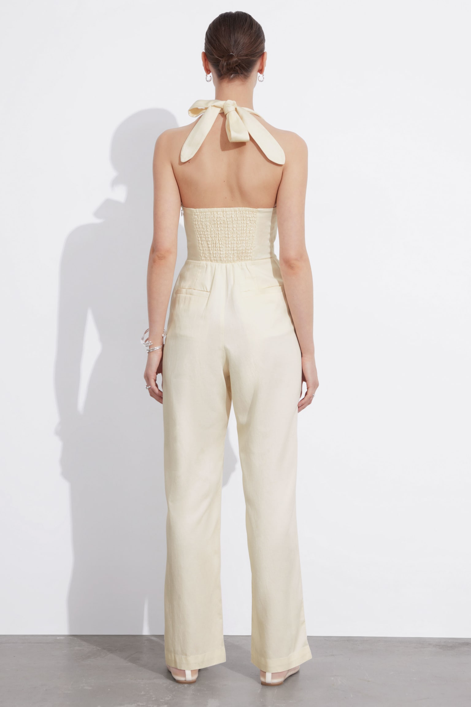 Halterneck Jumpsuit - White - 5