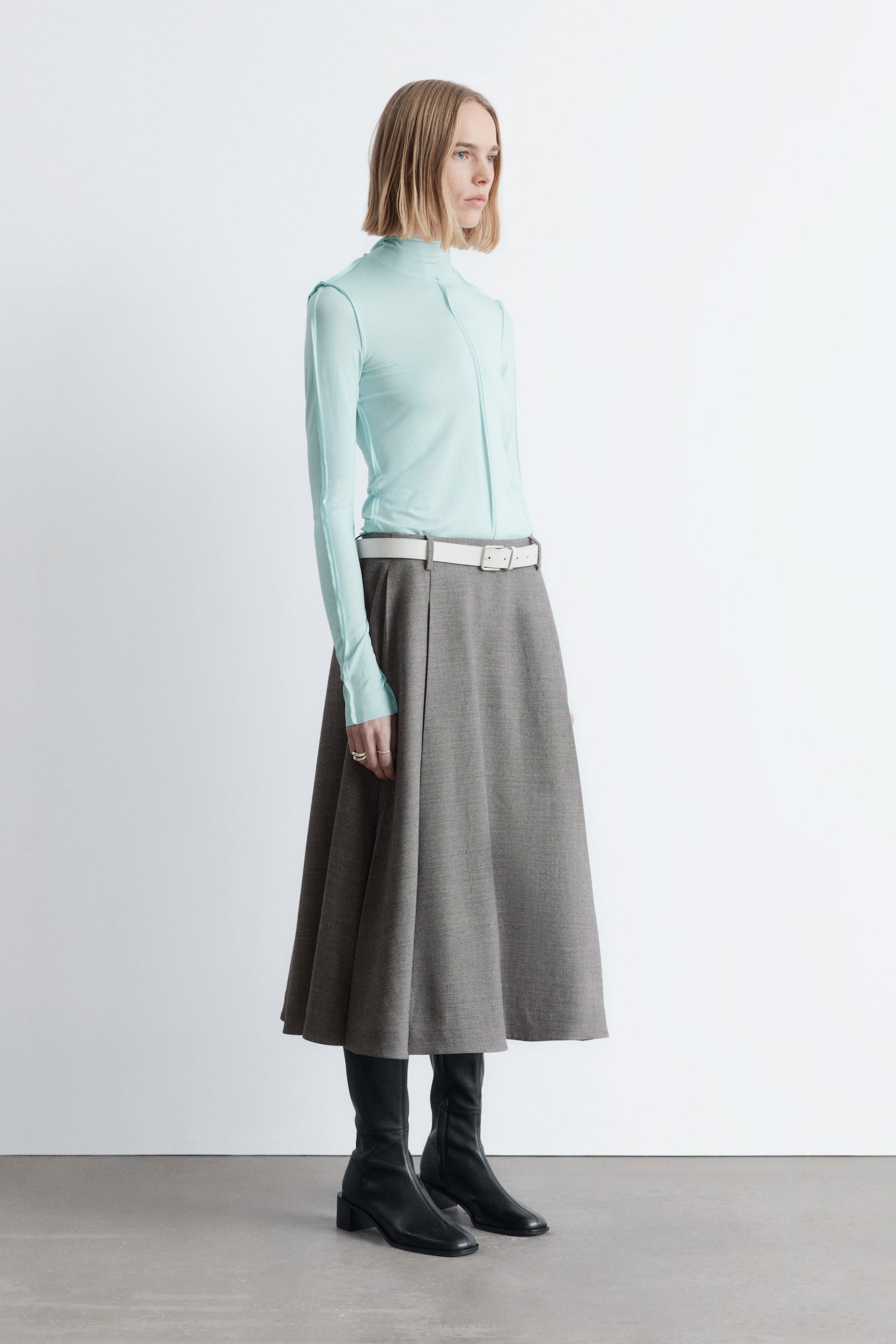 Langärmliges Rollkragen-Oberteil - Türkis/Leuchtendes Blau - 7