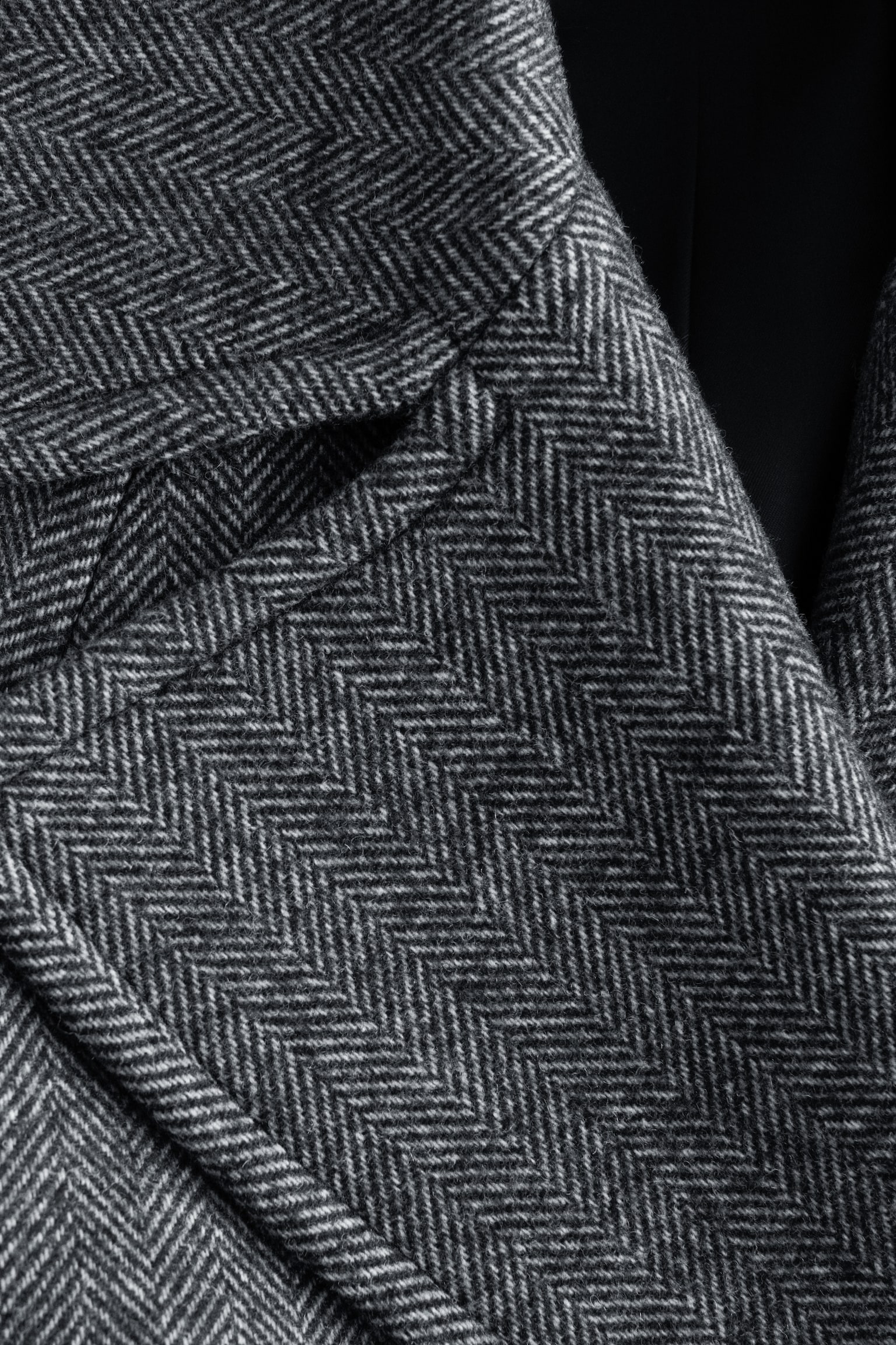 Kurzer zweireihiger Wollmantel - Dunkelgrau - 4