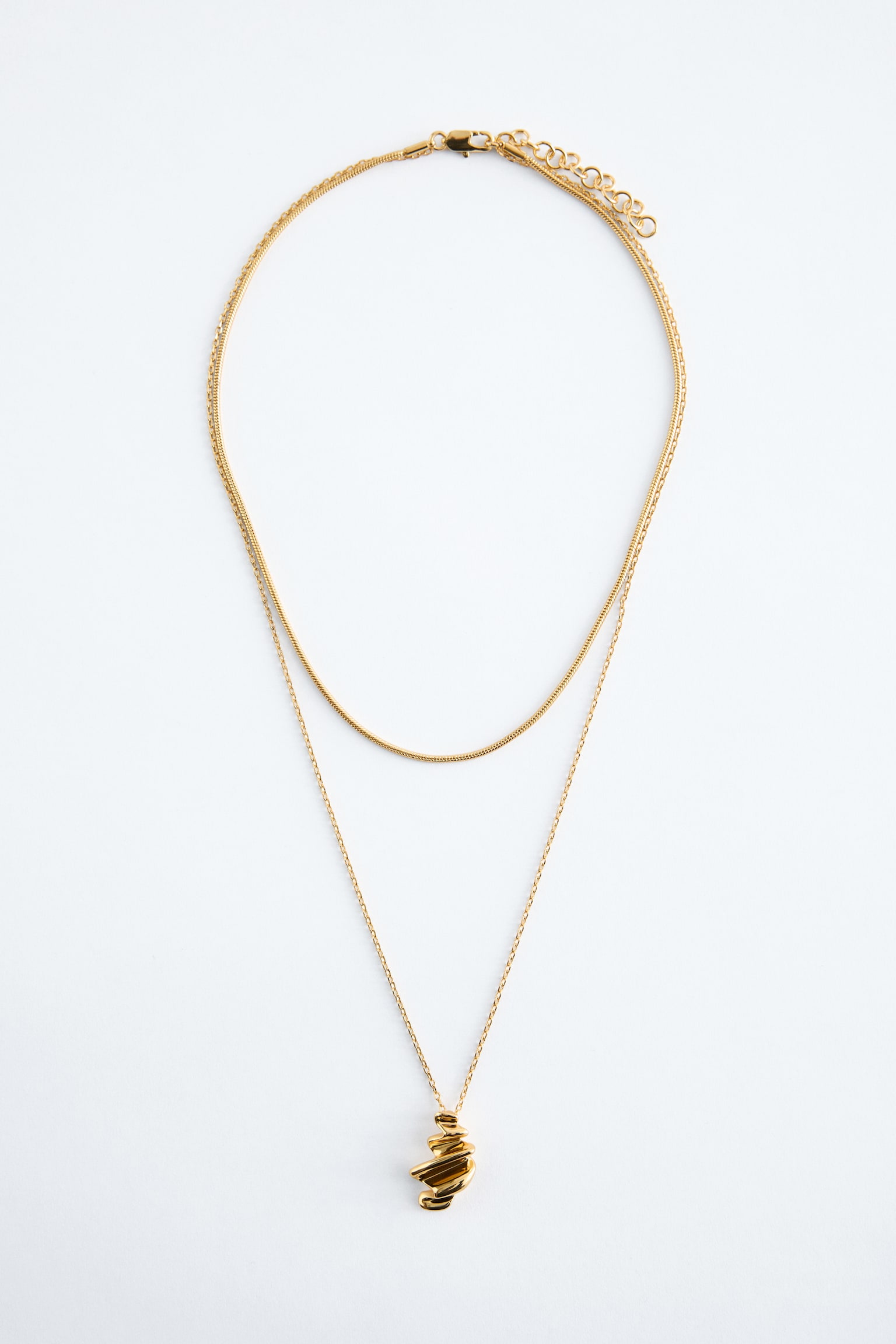 Collier superposé à pendentif - Doré - 1