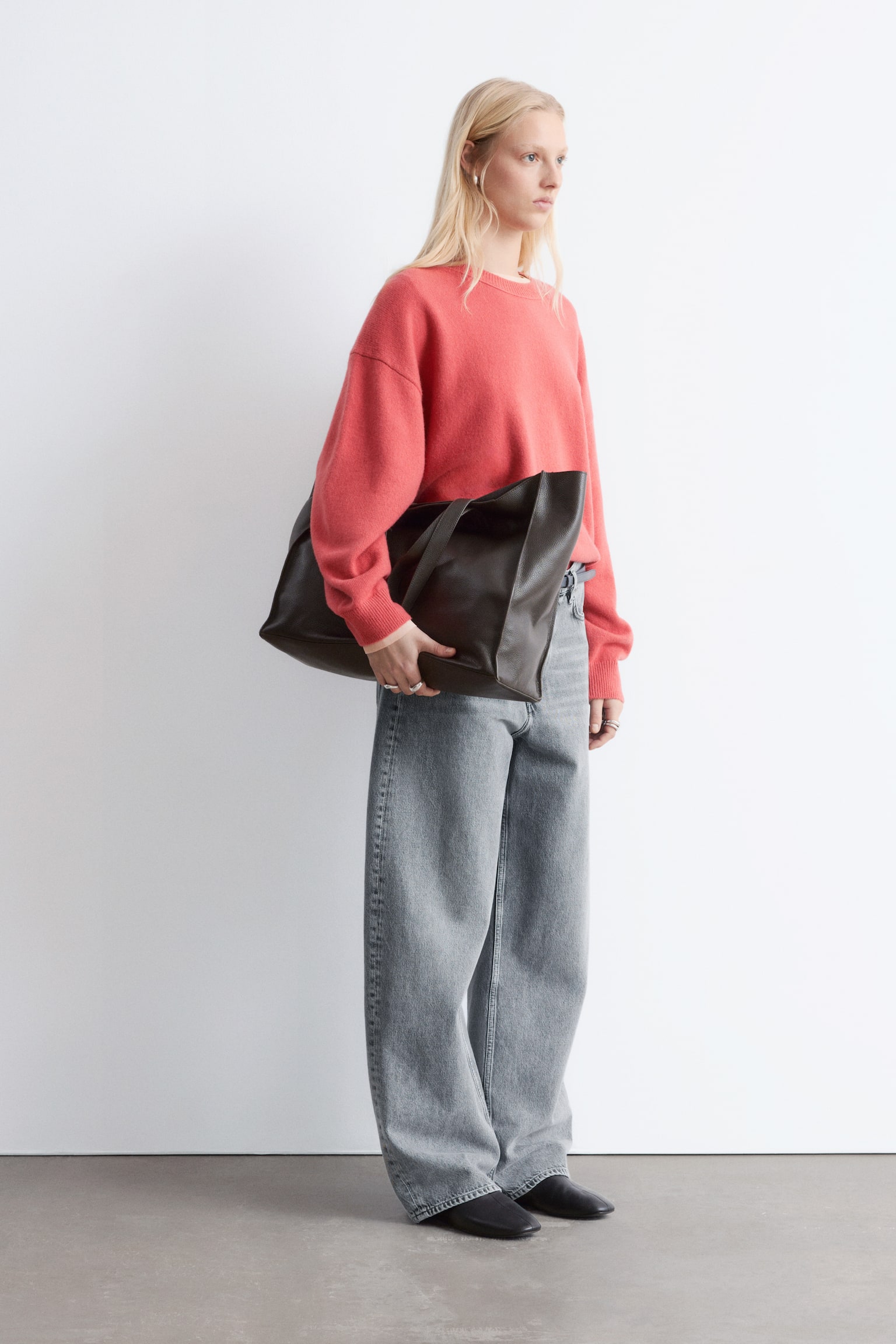 Maglione oversize - Rosso/Blu navy/Grigio mélange/Turchese chiaro - 3