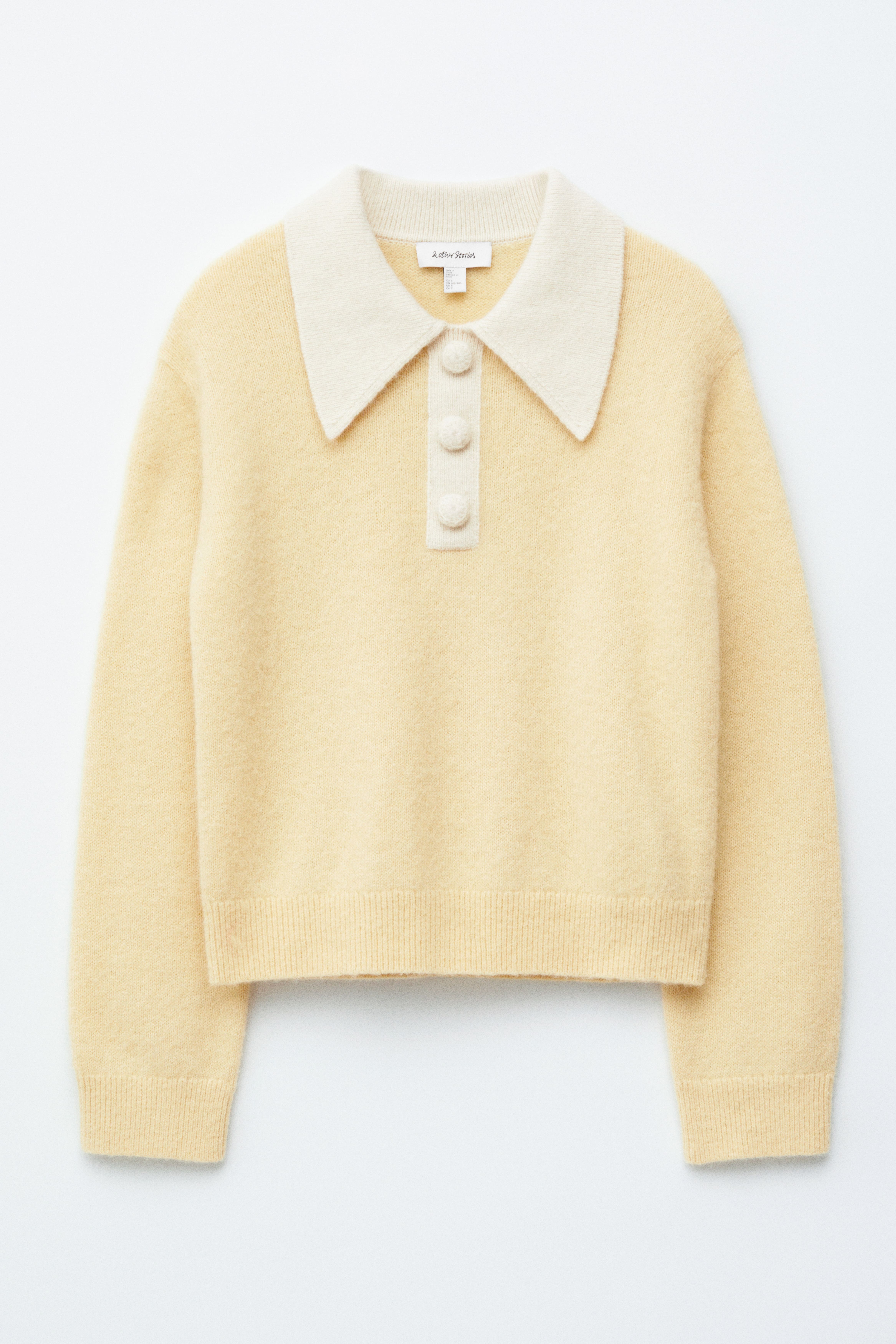 Pull à col en laine d’alpaga mélangée - Jaune clair