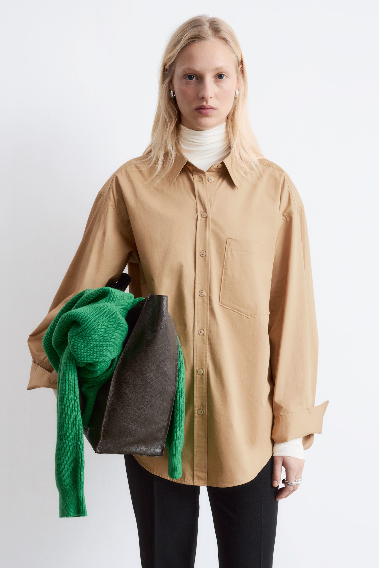 Camicia in cotone - Beige scuro/Righe rosa/rosso/Righe marrone/blu/Bianco/Righe - 1