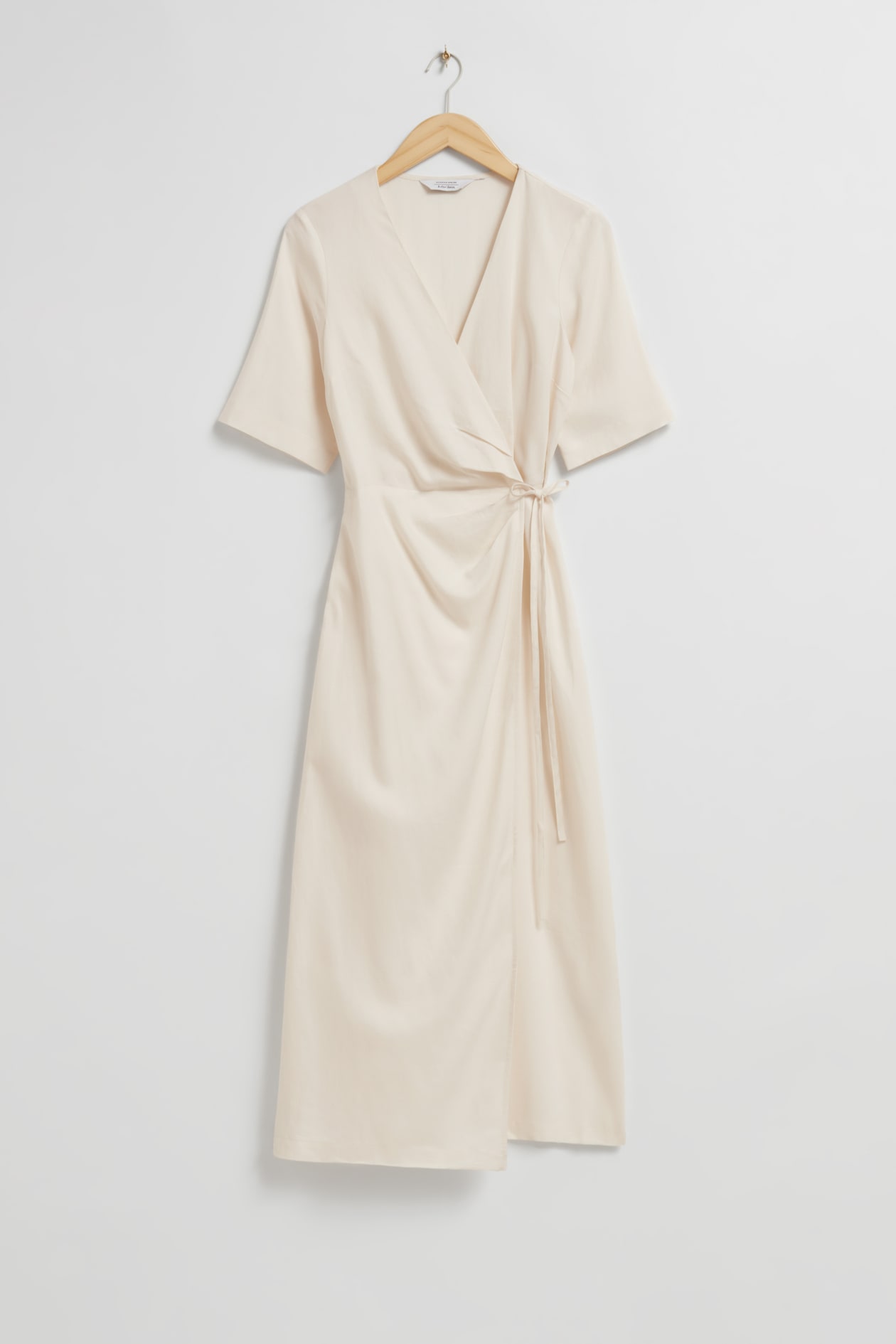 Midi Wrap Dress - V-neck - Short sleeve - Ivory - Ladies | H&M GB