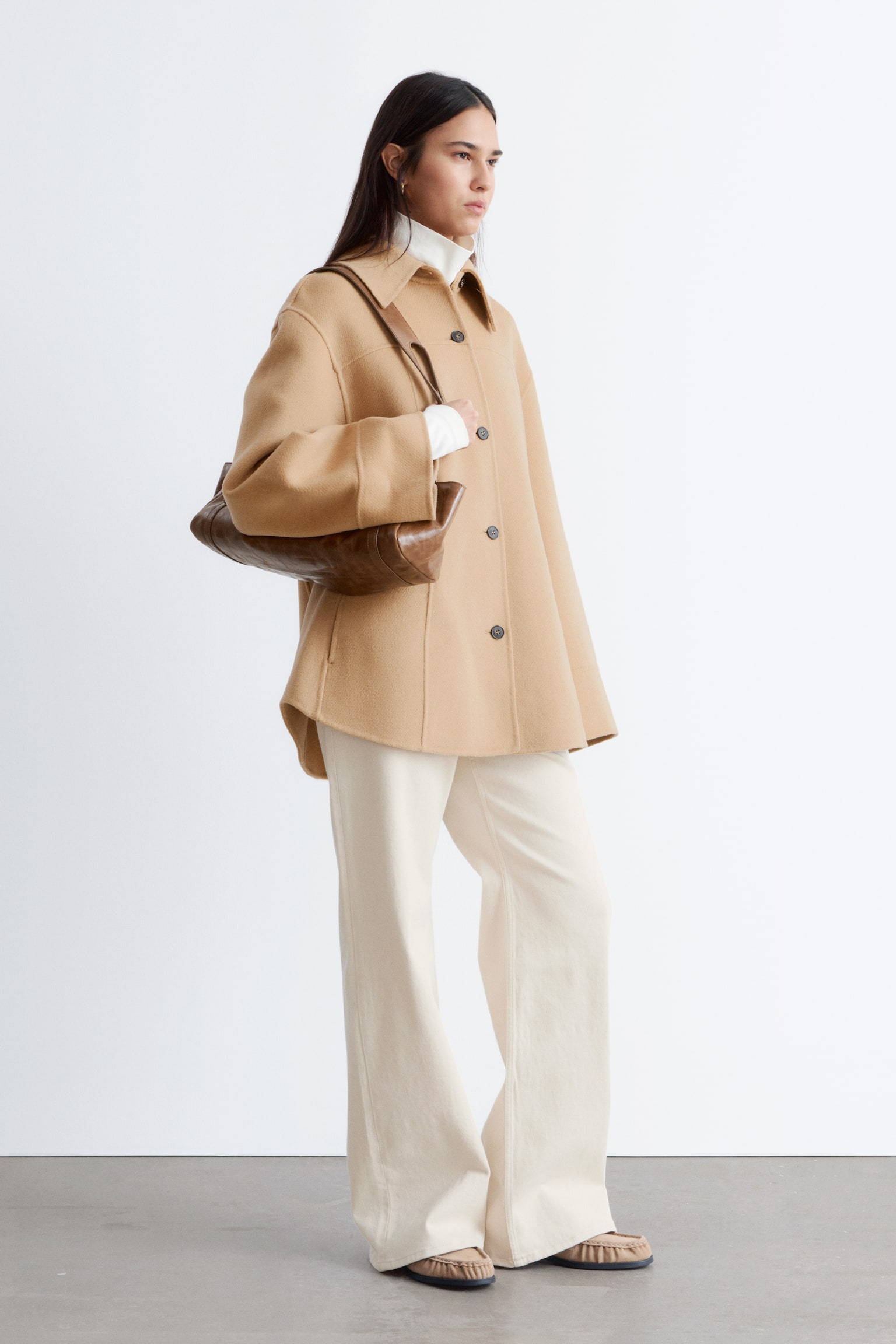 Veste cintrée en laine - Beige/Bleu marine - 9