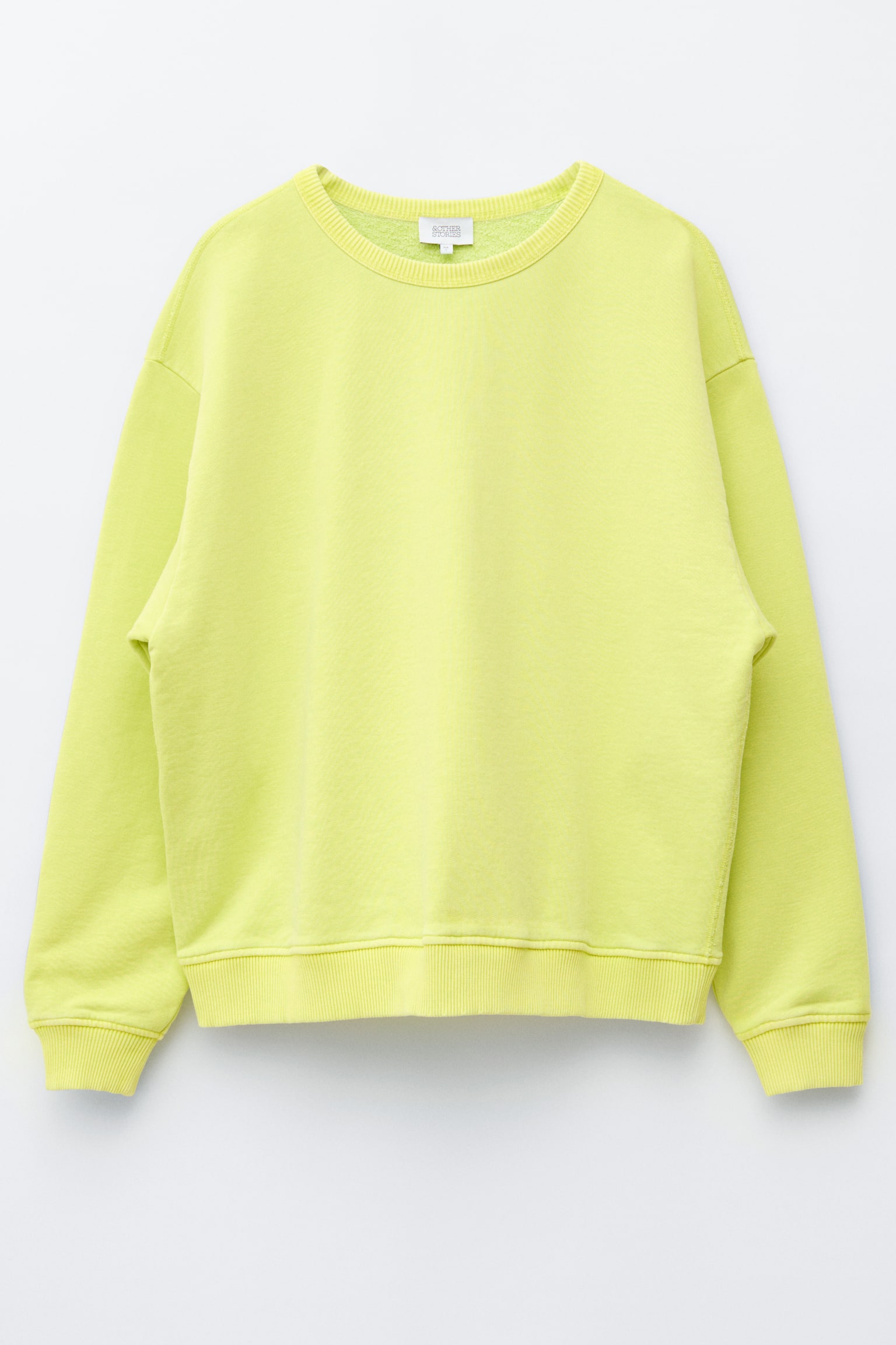 Oversized sweatshirt i bomuldsjersey - Klar gul/Lyseblå