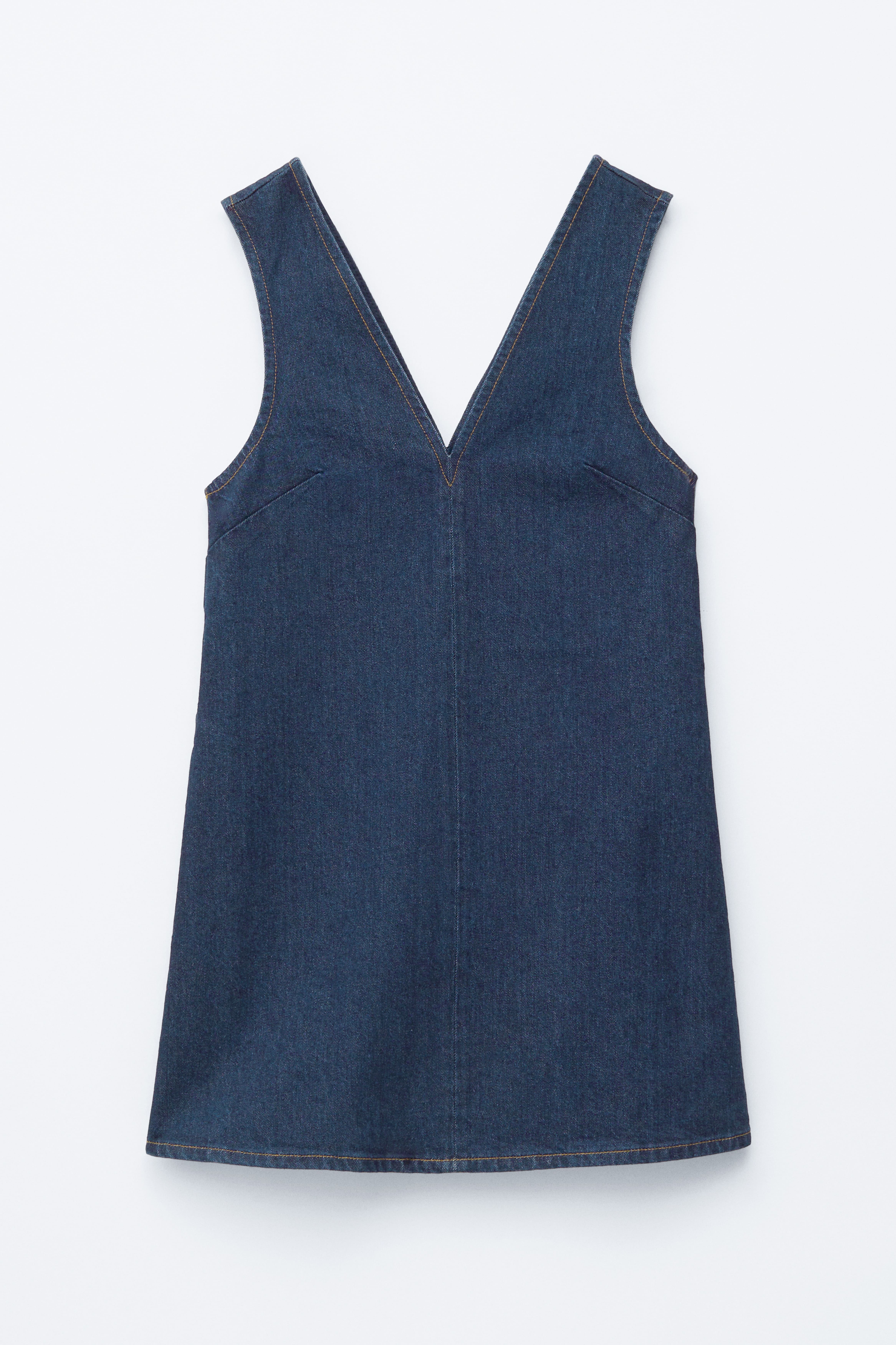 Τζιν Φόρεμα Mini με V-Λαιμόκοψη - Σκούρο Μπλε/Μεσαίο Μπλε