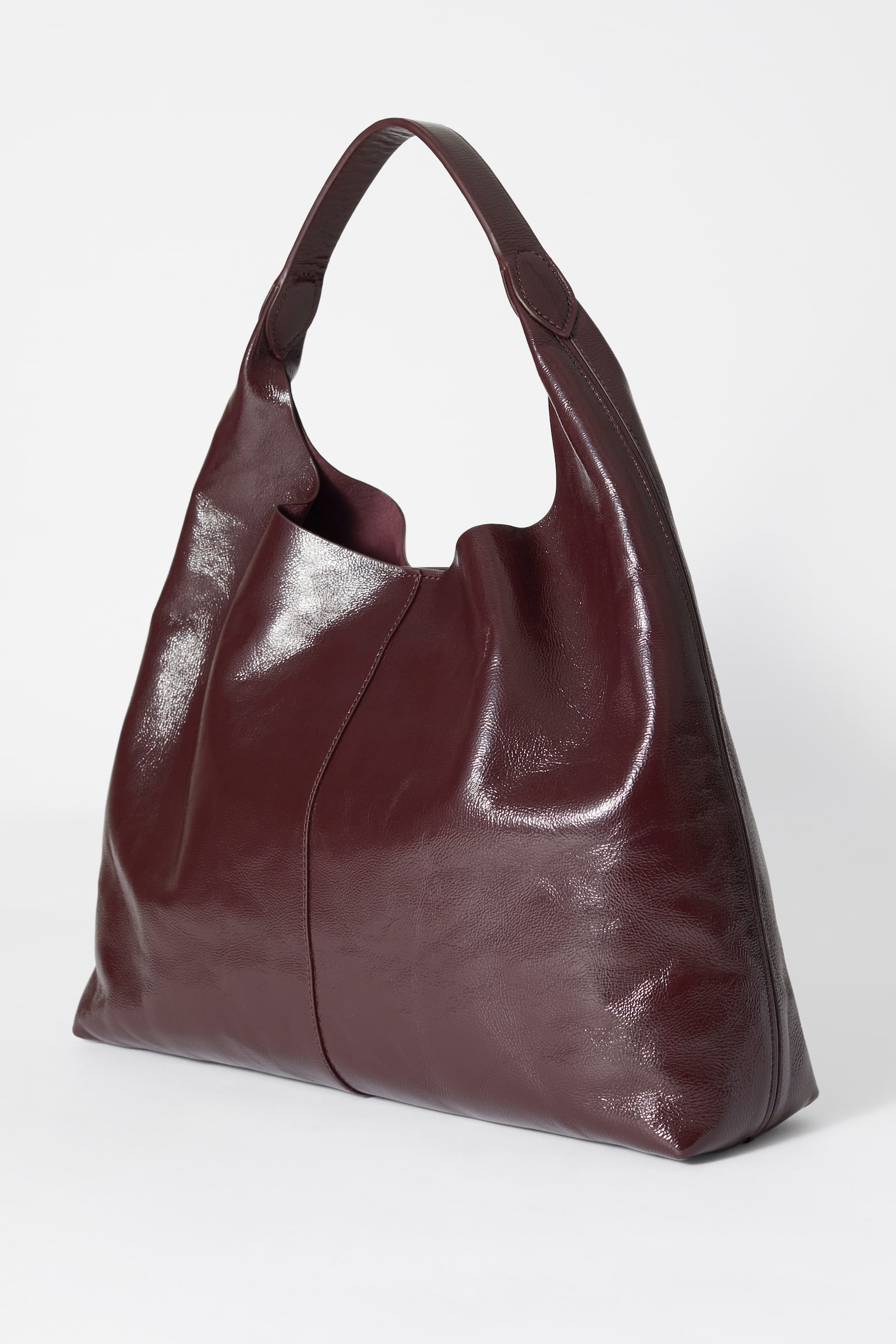 Borsa tote grande in vernice - Bordeaux - 3