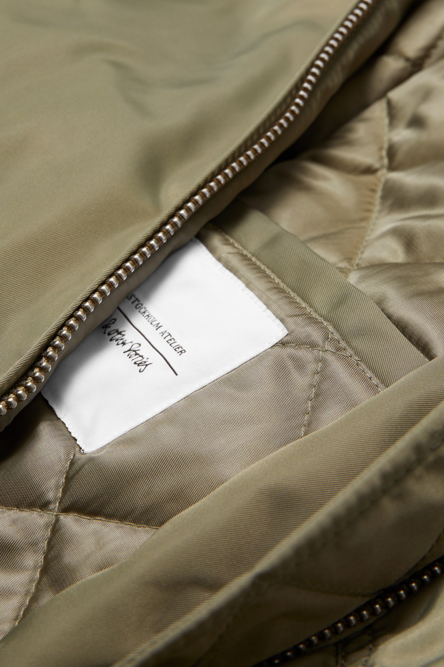 Boxy Zip-Up Jacket - Khaki/Black - 2