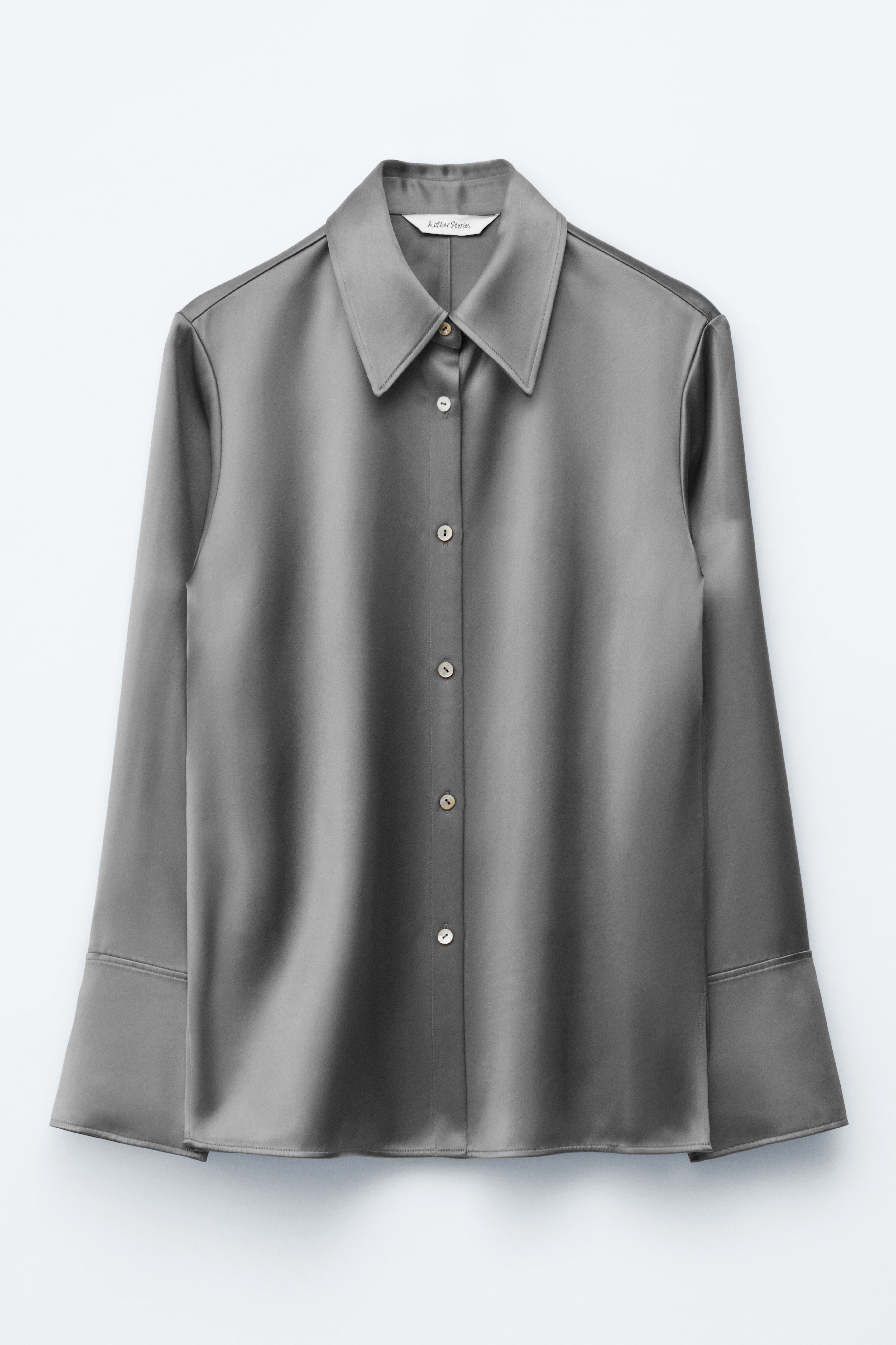 Camicia in raso - Grigio/Nero