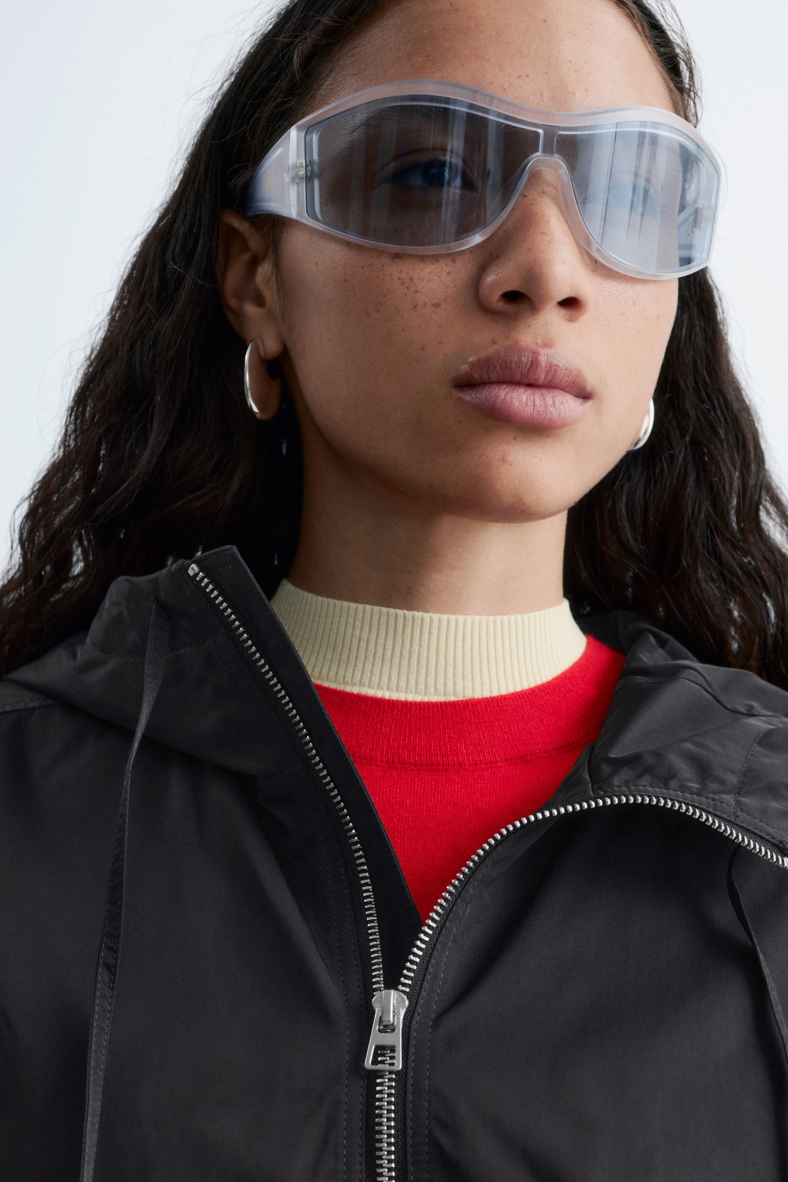 Anorak con cappuccio - Nero/Arancione - 10