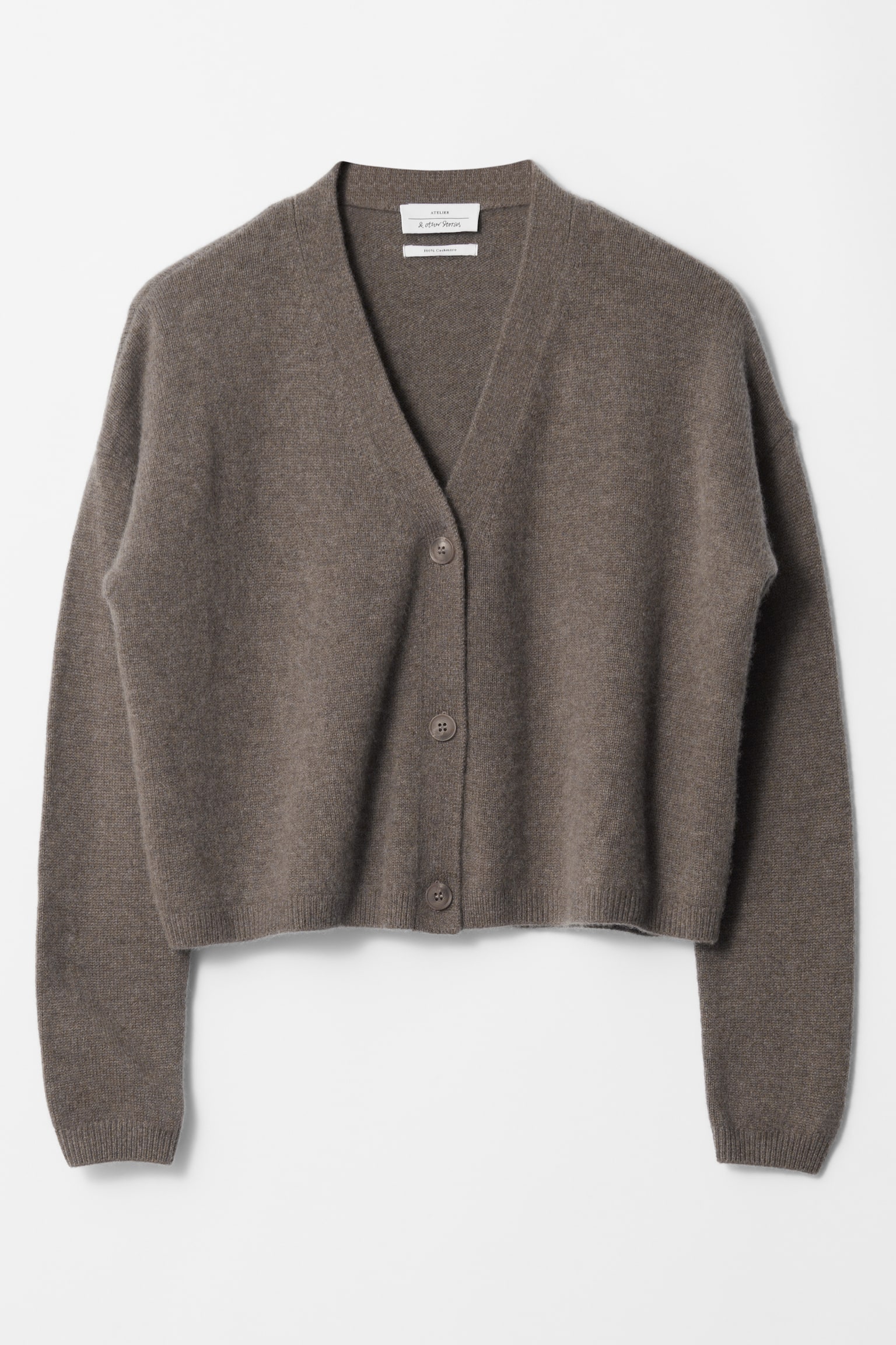 Oversized Cashmere Cardigan - Mole/Black - 2