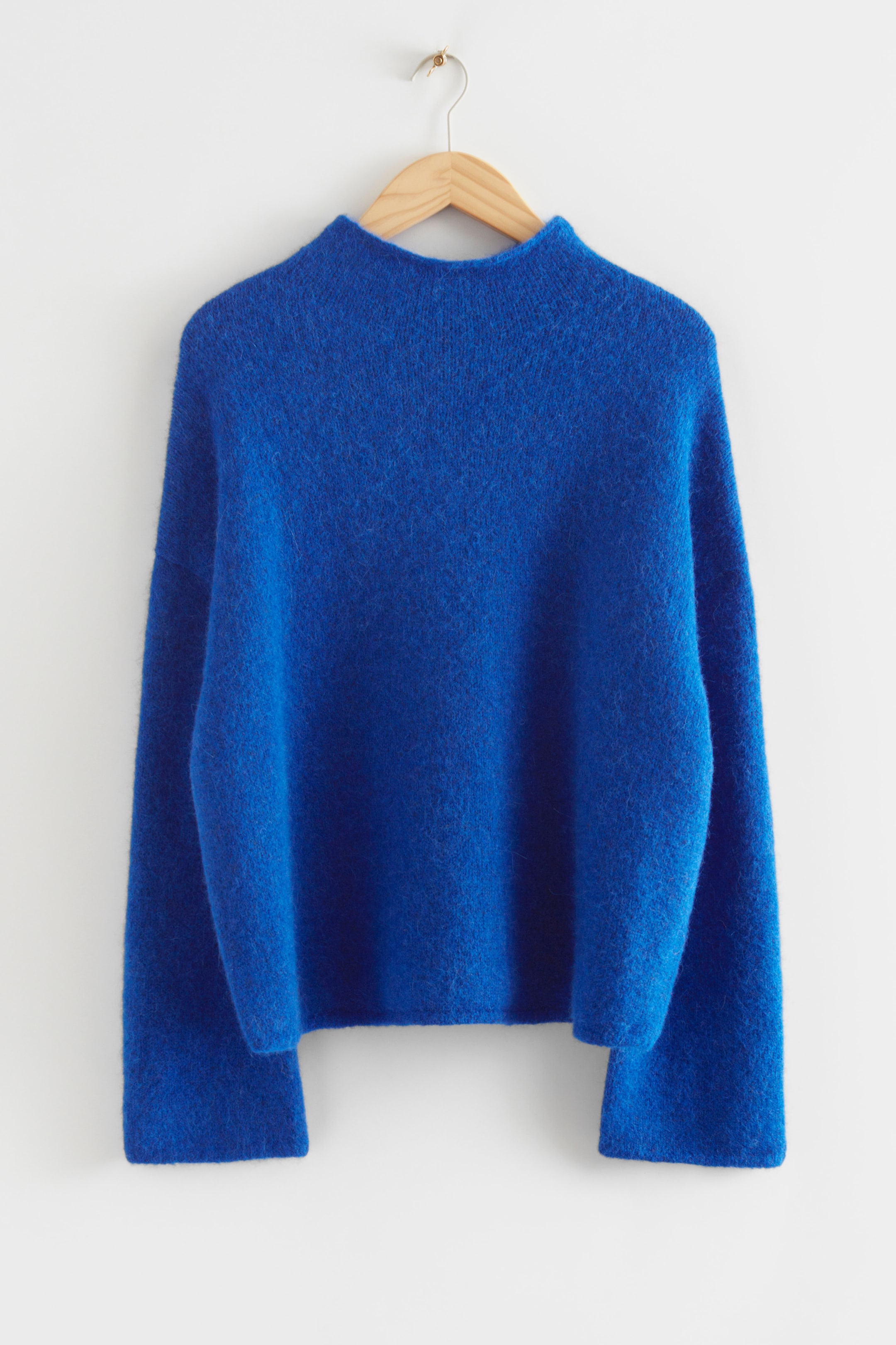 Oversized Mock Neck Wool Jumper - Long sleeve - Regular length - Bright