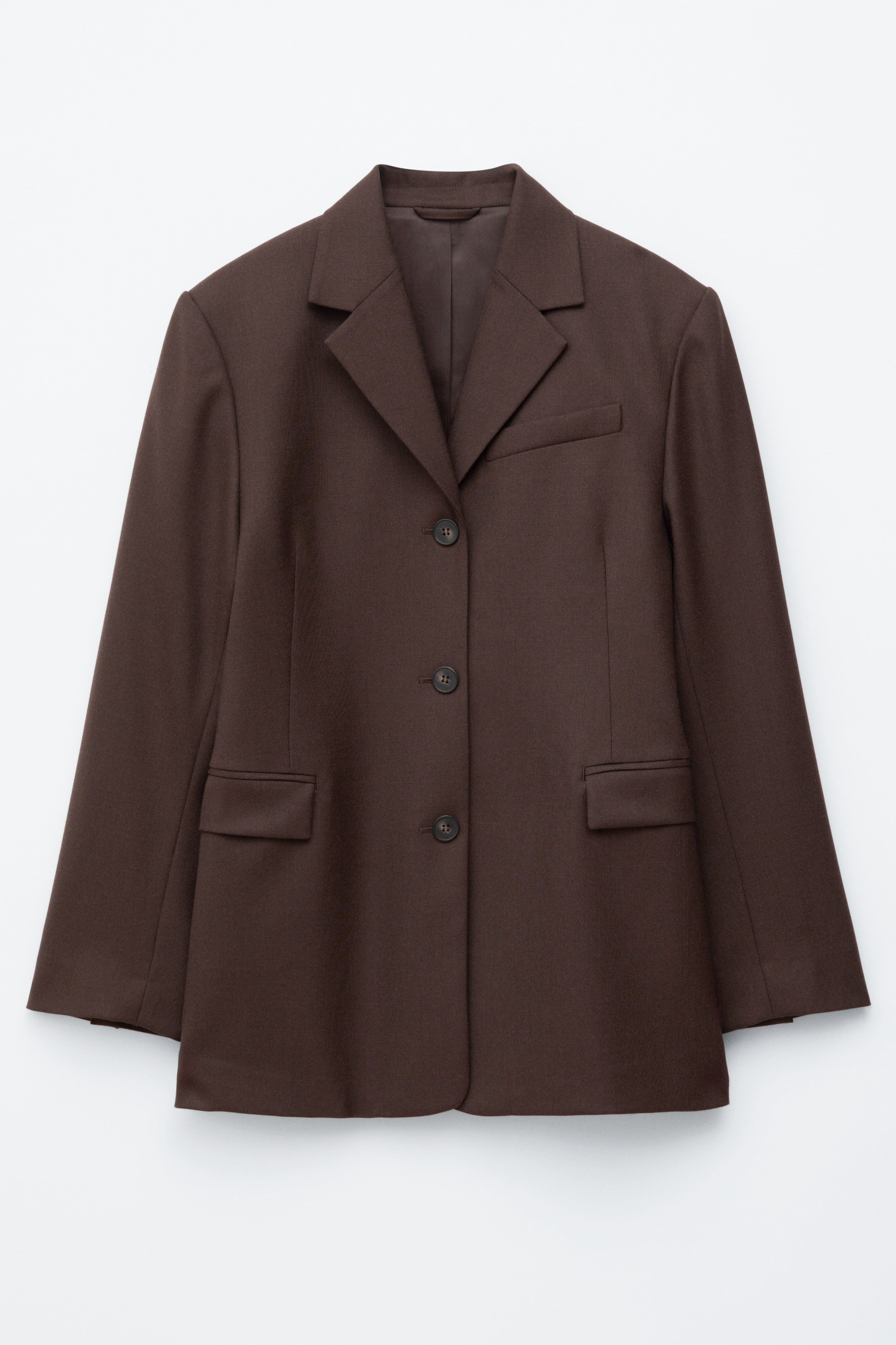 Taps toelopende blazer - Donkerbruin/Taupe