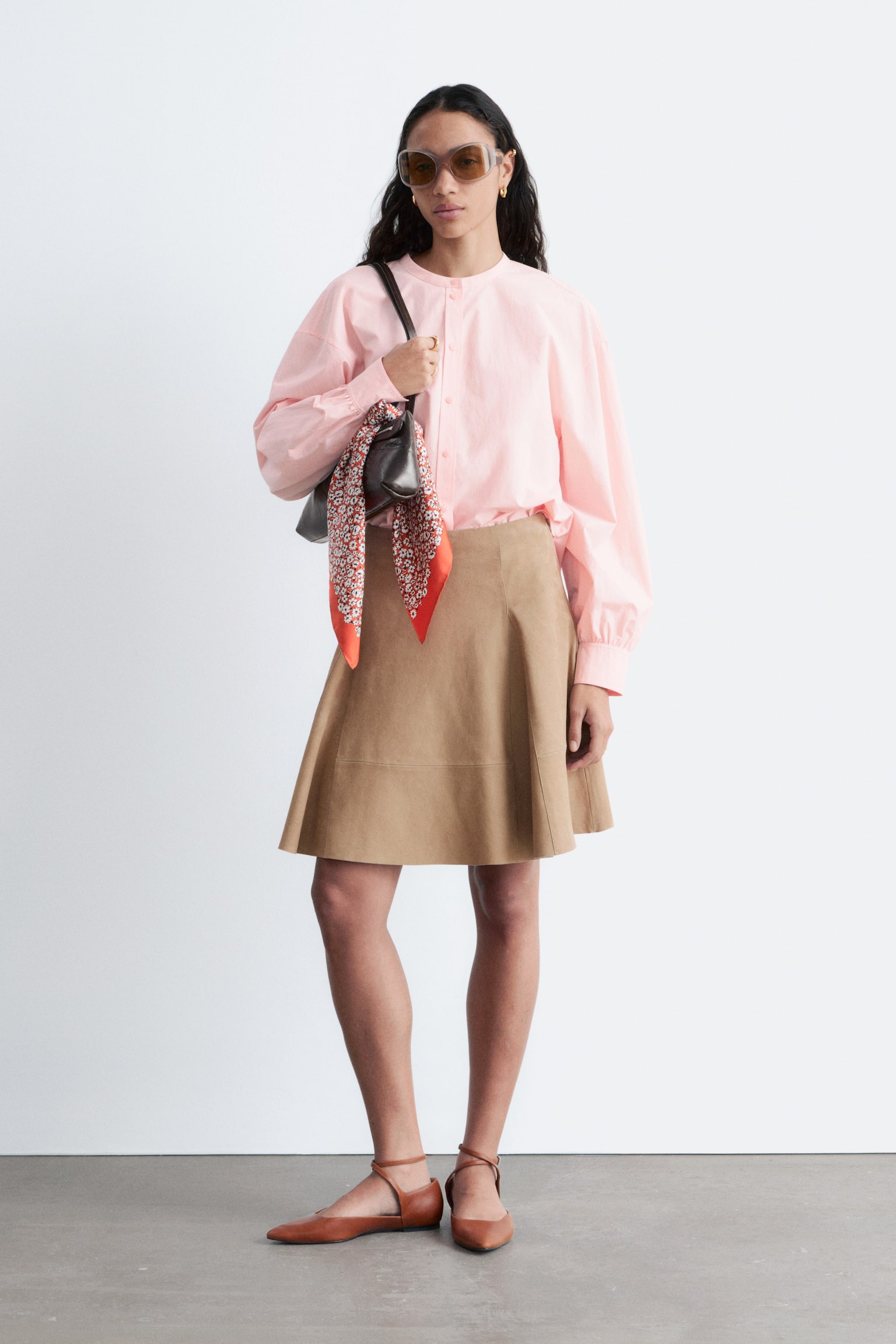 Cămașă supradimensionată din bumbac - Roz deschis/Albastru/Carouri/Negru în carouri/Alb - 2