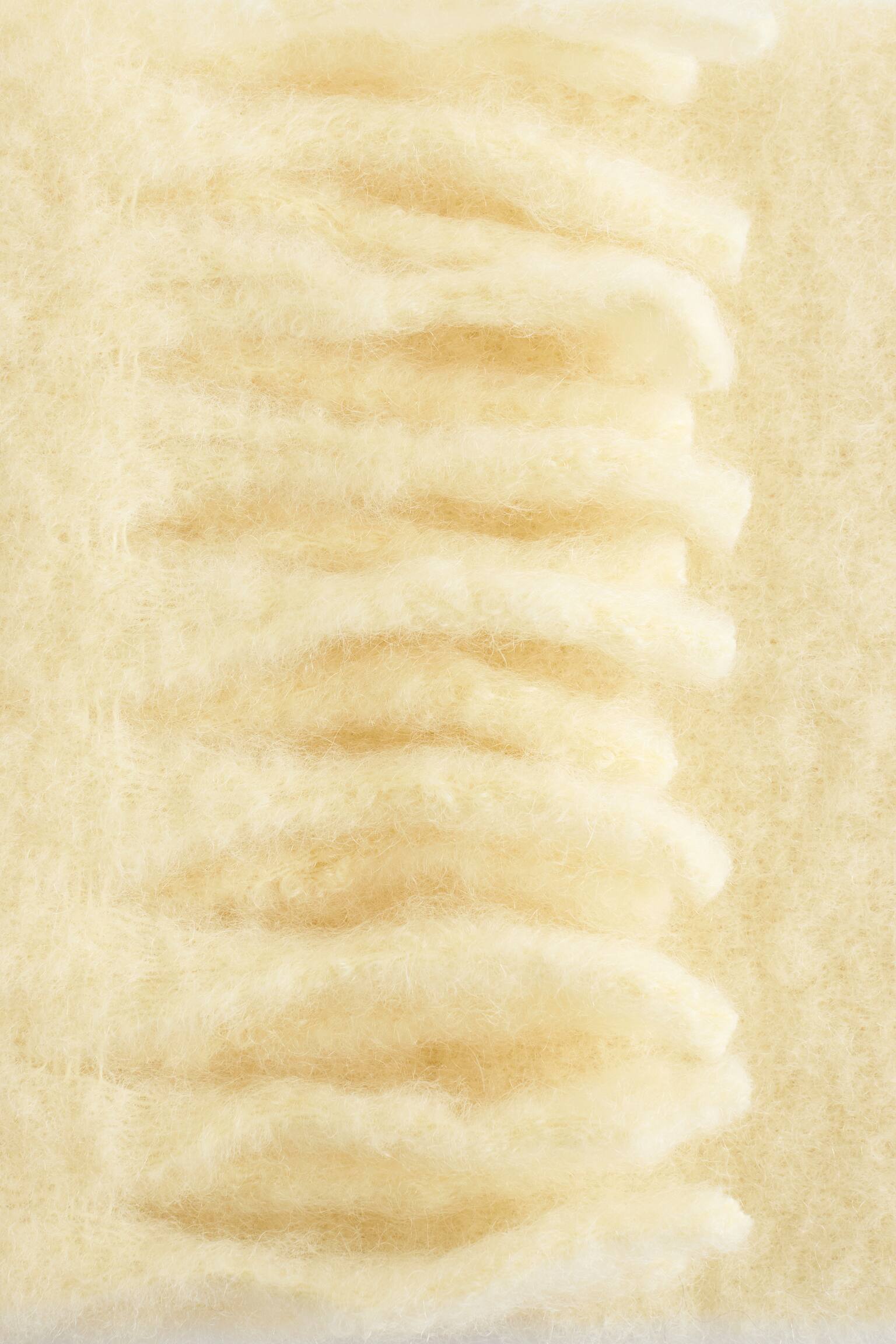 Sciarpa grande in misto mohair - Giallo chiaro/Grigio scuro mélange/Greige mélange - 3