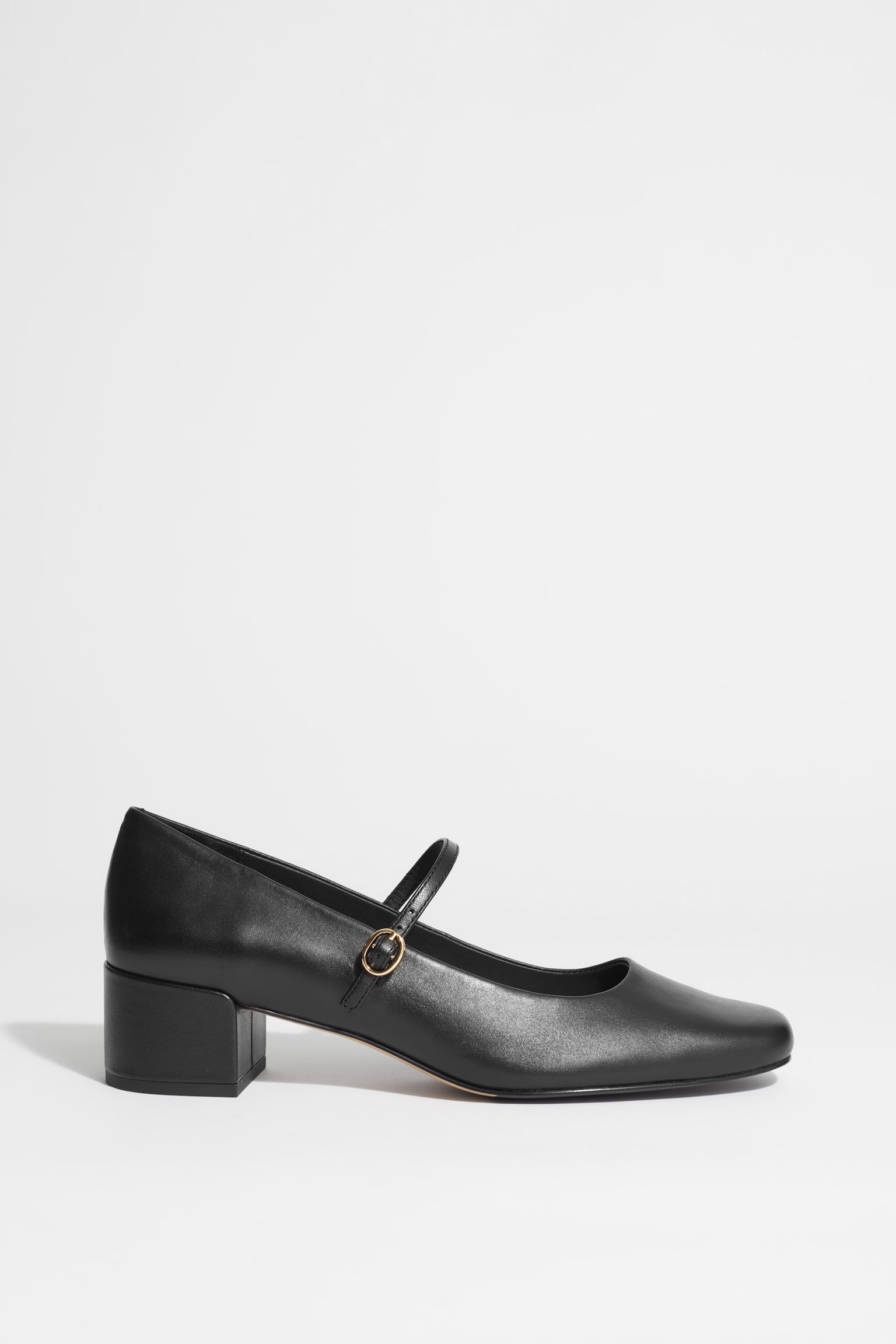 Mary-Jane Leather Pumps - Black/Brown - 2