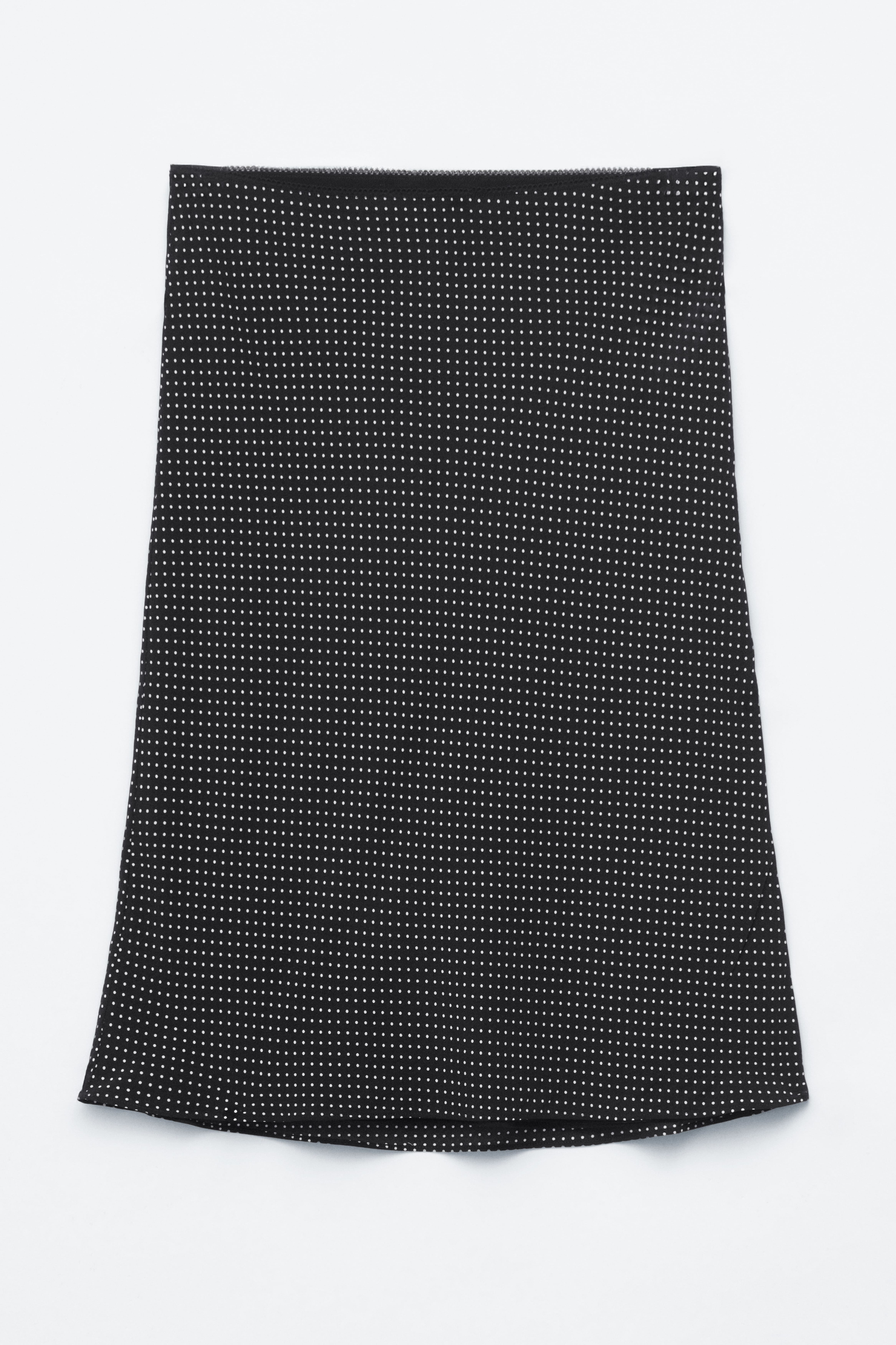 Jupe nuisette longueur genou - Noir/À pois