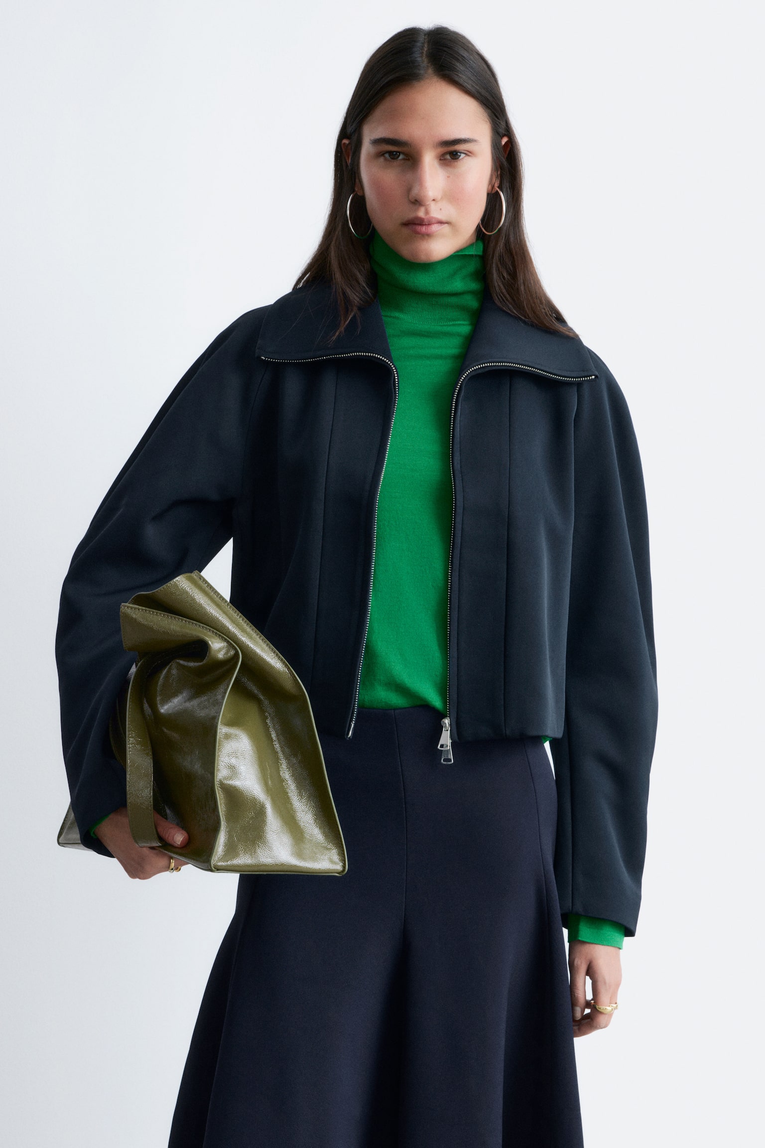 Giacca con maniche scultoree - Blu navy - 6