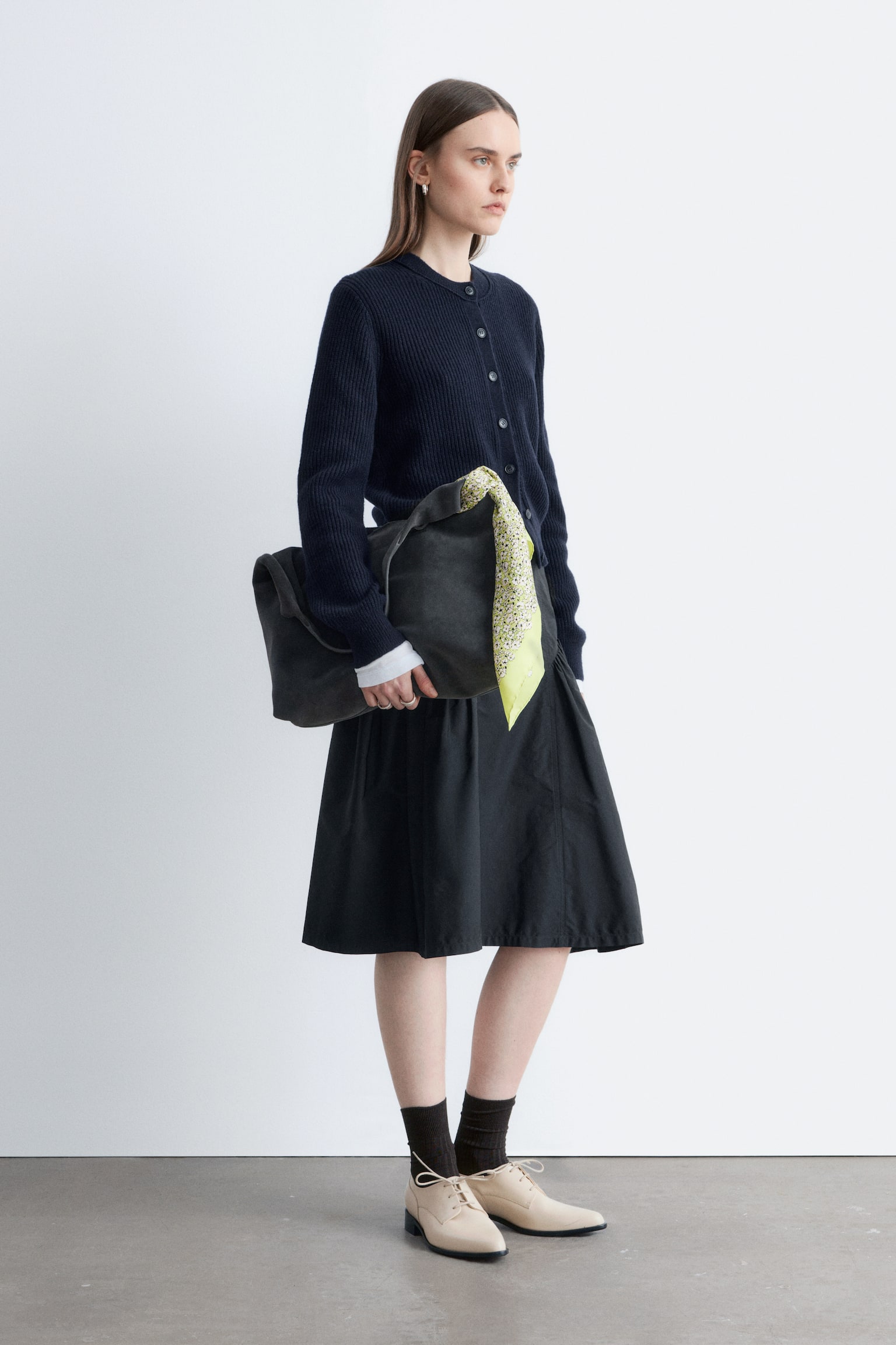 Cardigan en maille côtelée - Bleu marine/Gris chiné/Vert - 3