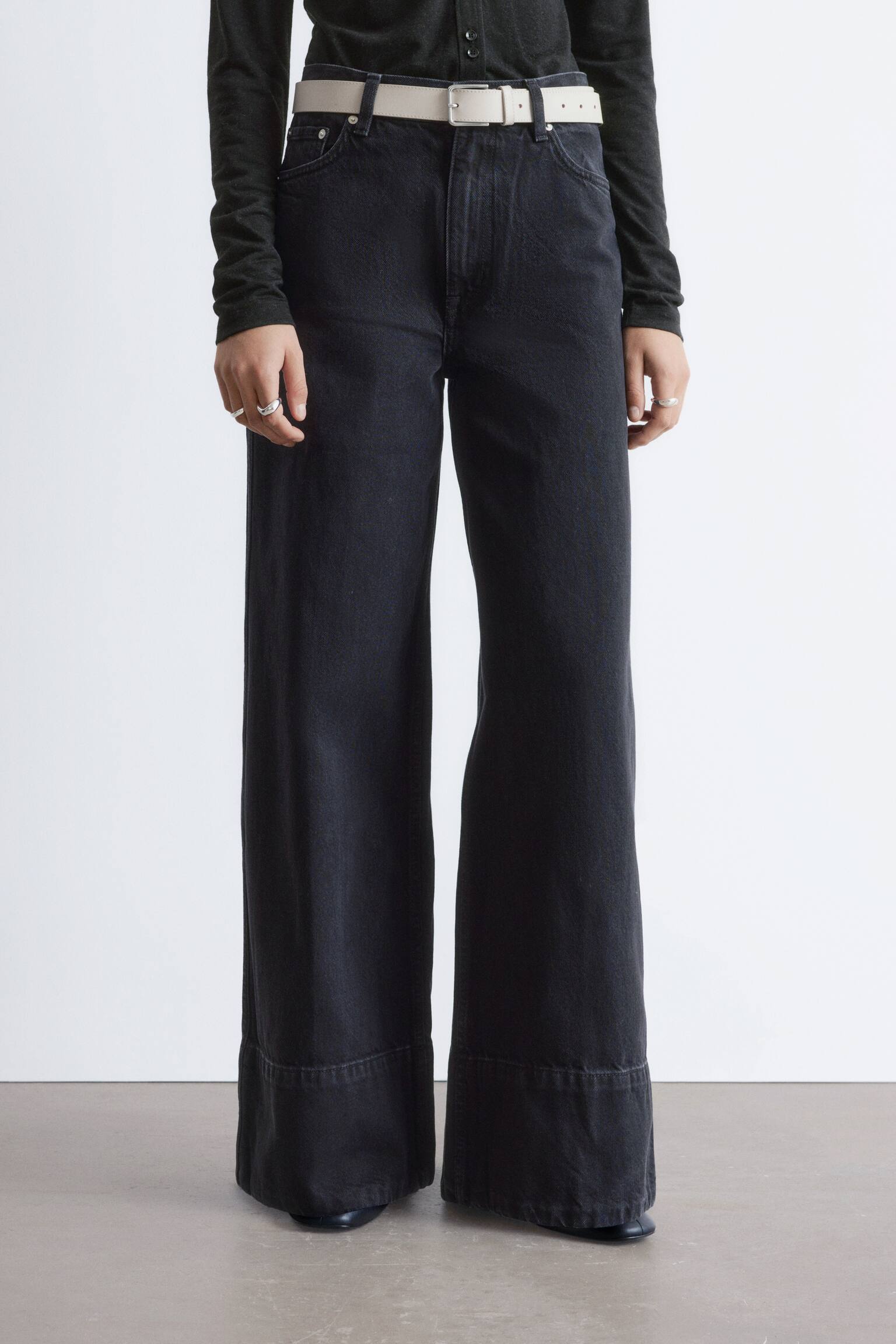 Jeans mit weitem, langem Bein - Verwaschenes Schwarz/Blau - 6