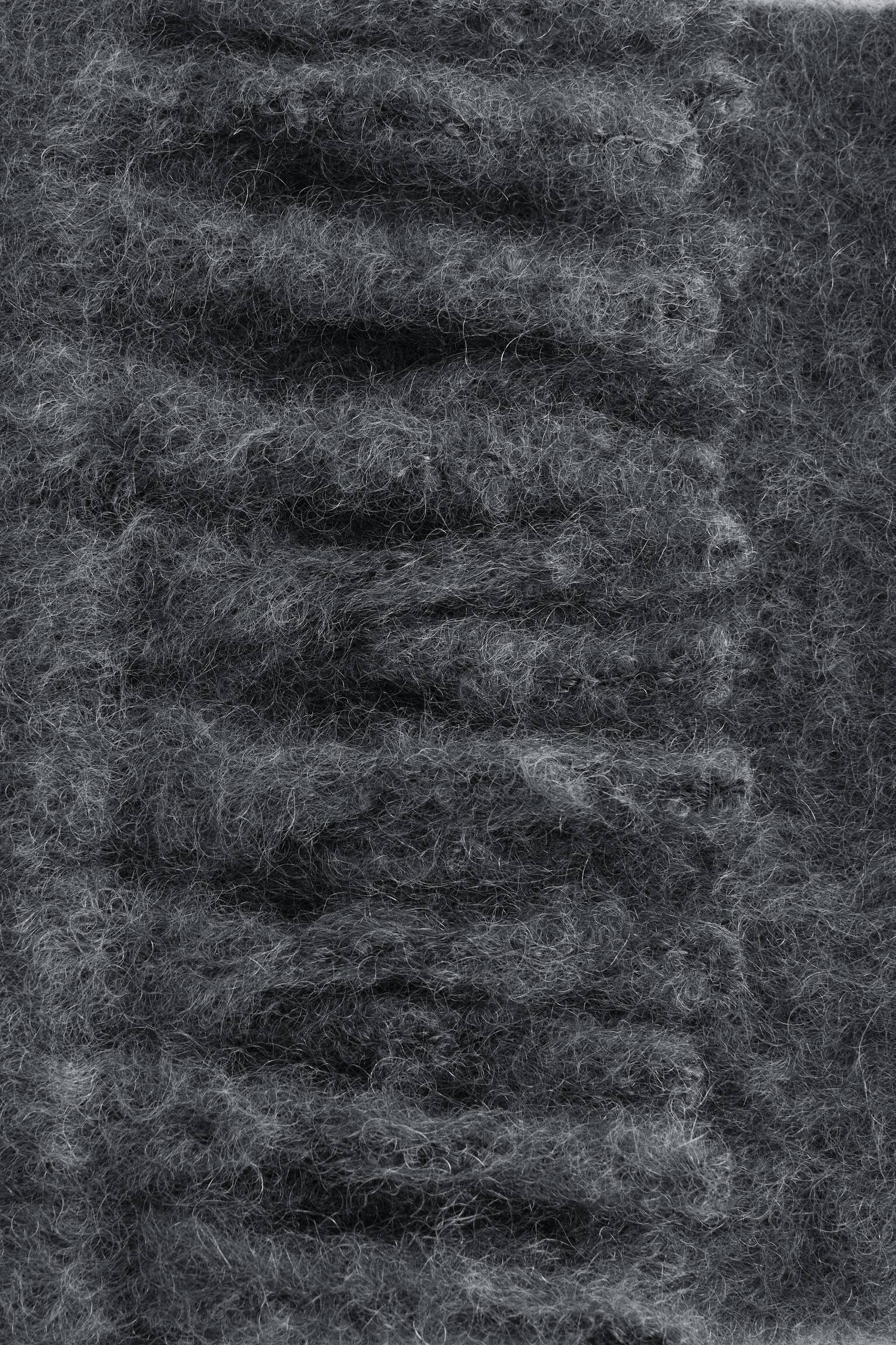 Sciarpa grande in misto mohair - Grigio scuro mélange/Greige mélange/Giallo chiaro - 4