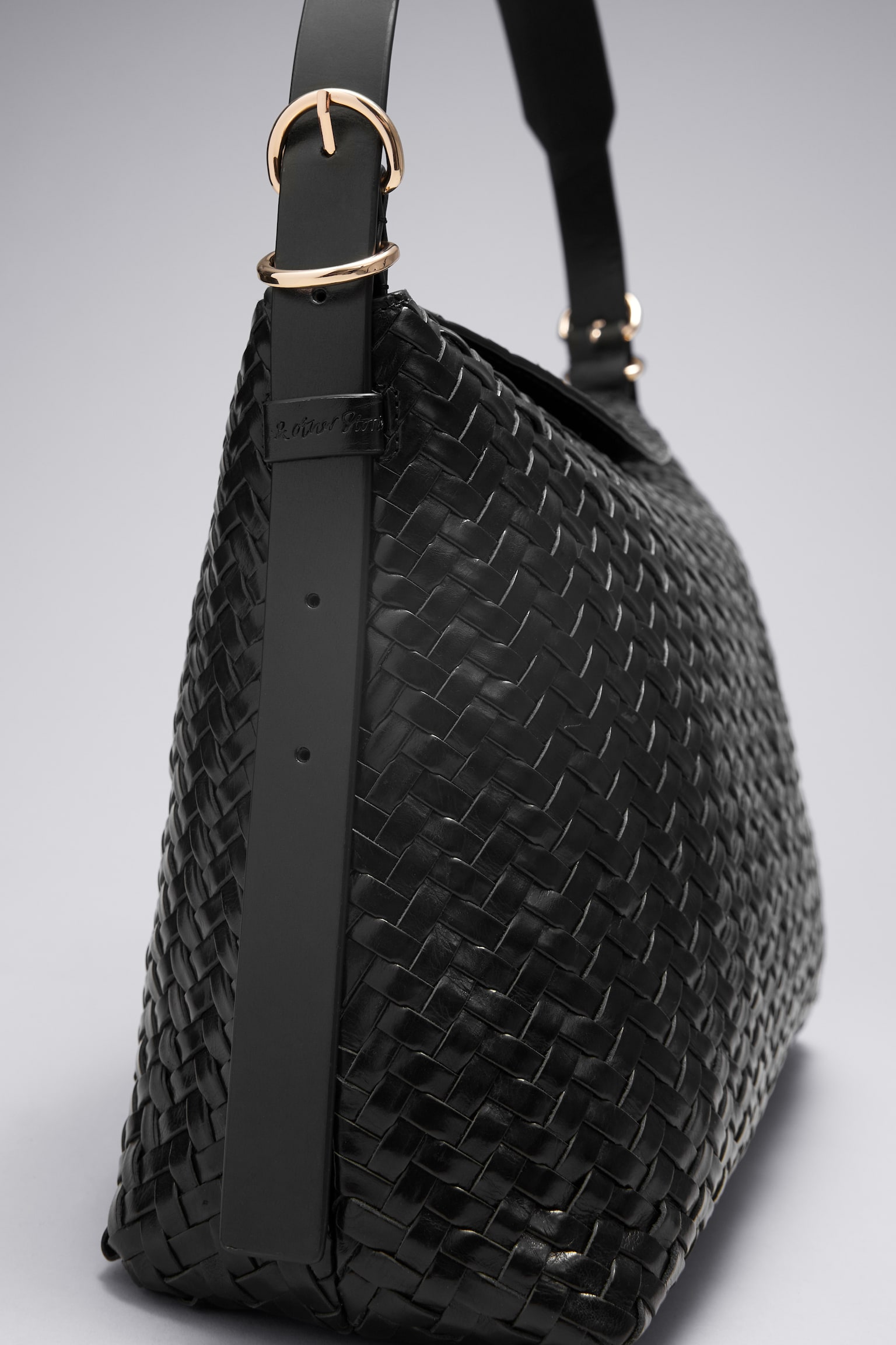 Large Braided Tote - Black/Mahogany - 7