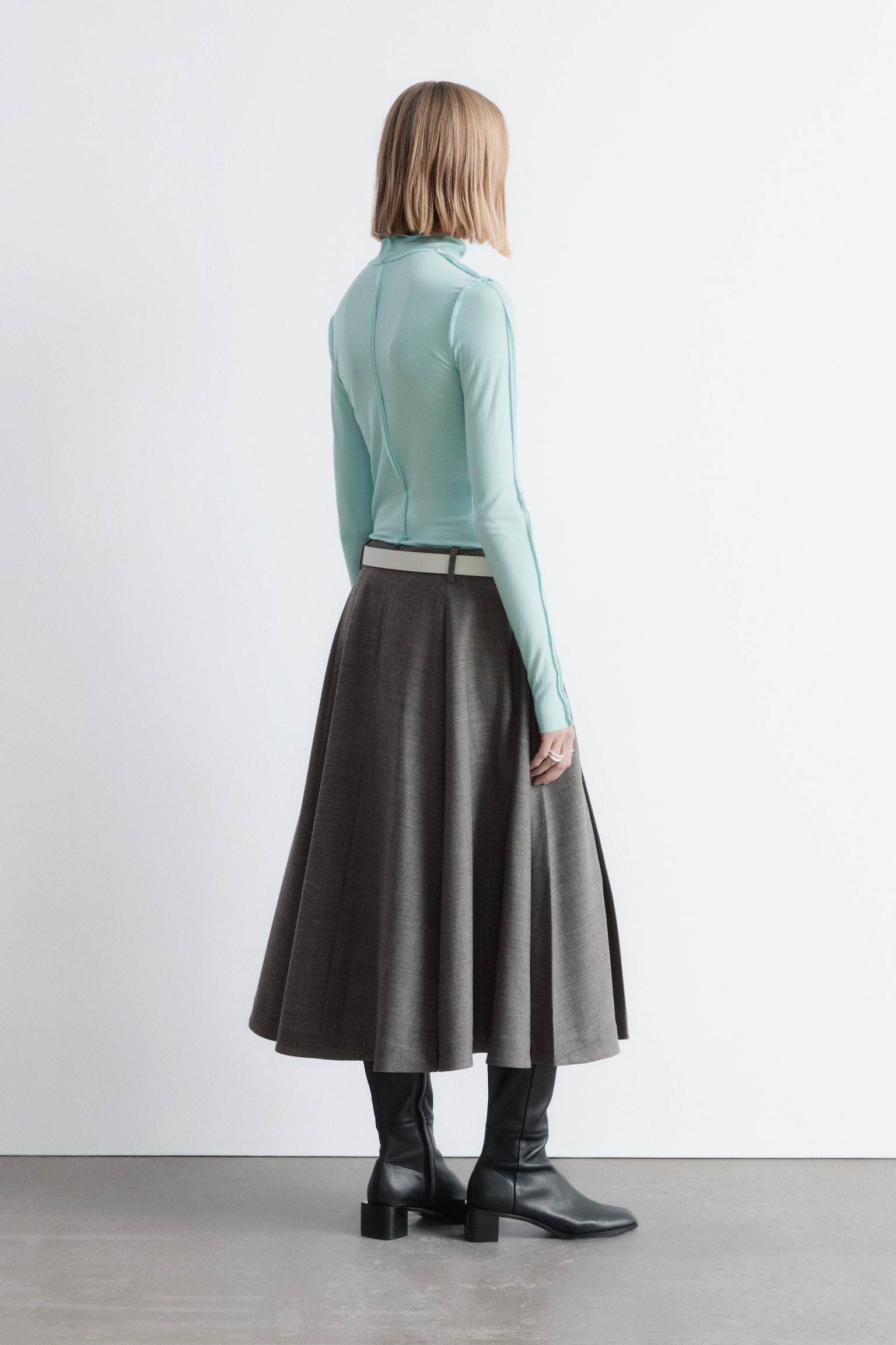 Langärmliges Rollkragen-Oberteil - Türkis/Leuchtendes Blau - 6