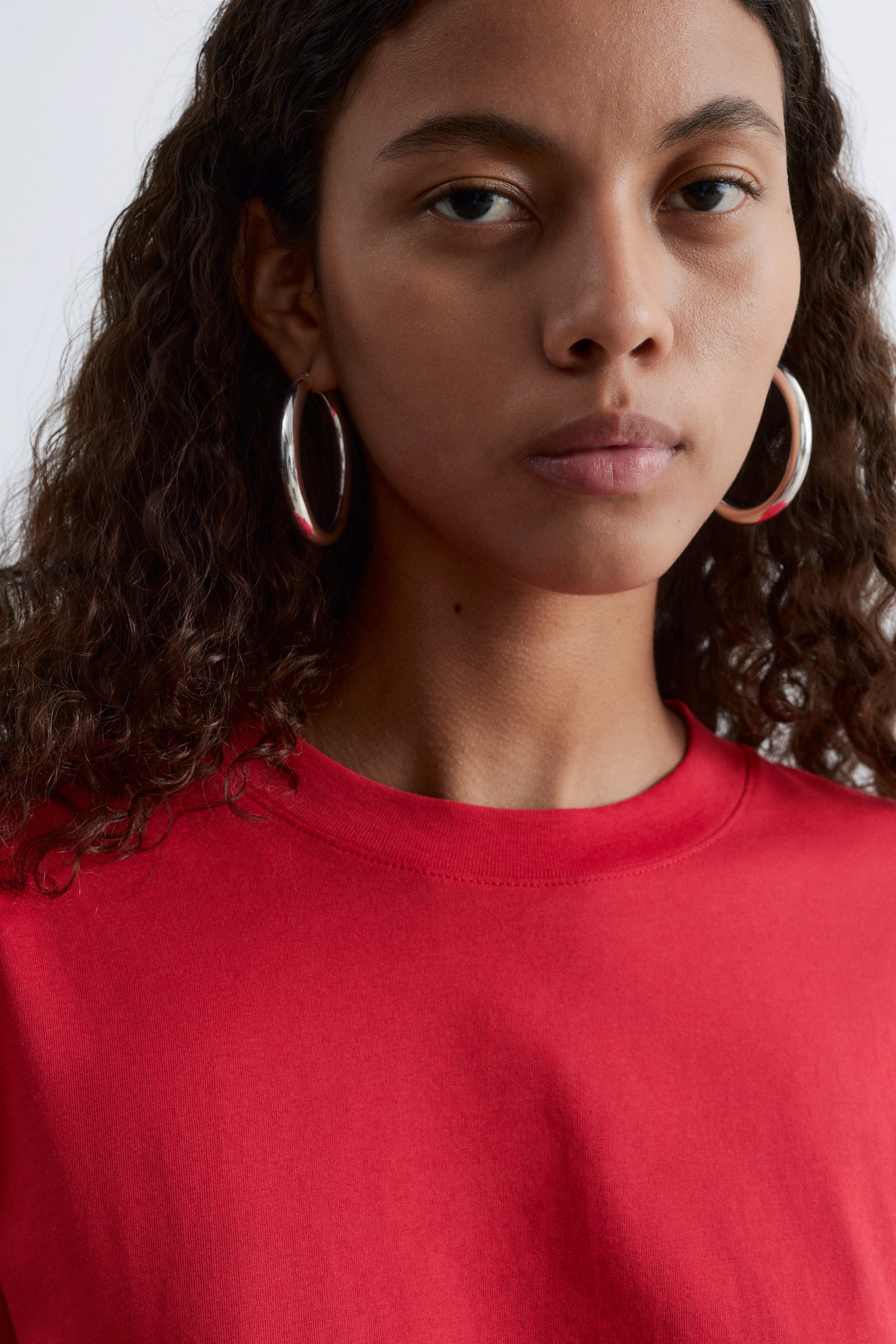 T-shirt met ronde hals - Rood/Donkergrijs gemêleerd/Lichtgroen/Beige/Wit/Zwart/Taupe - 5