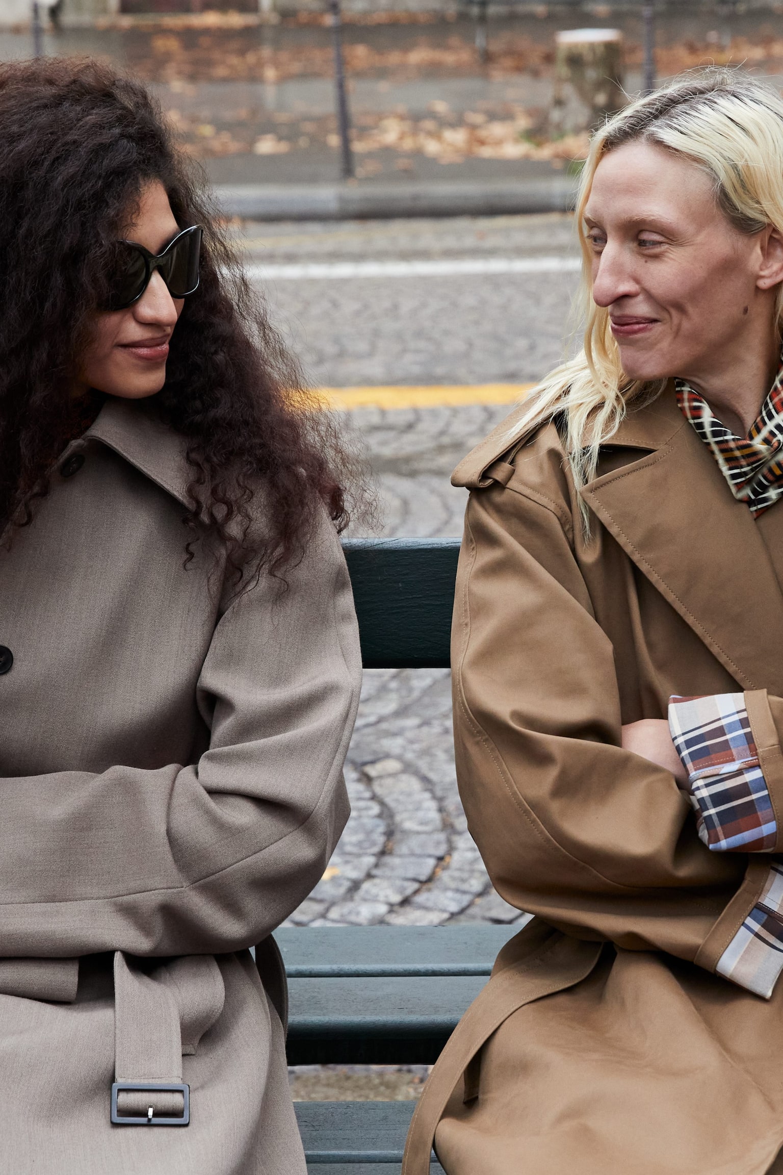 Trench in lana con cintura annodabile - Talpa/Nero - 8