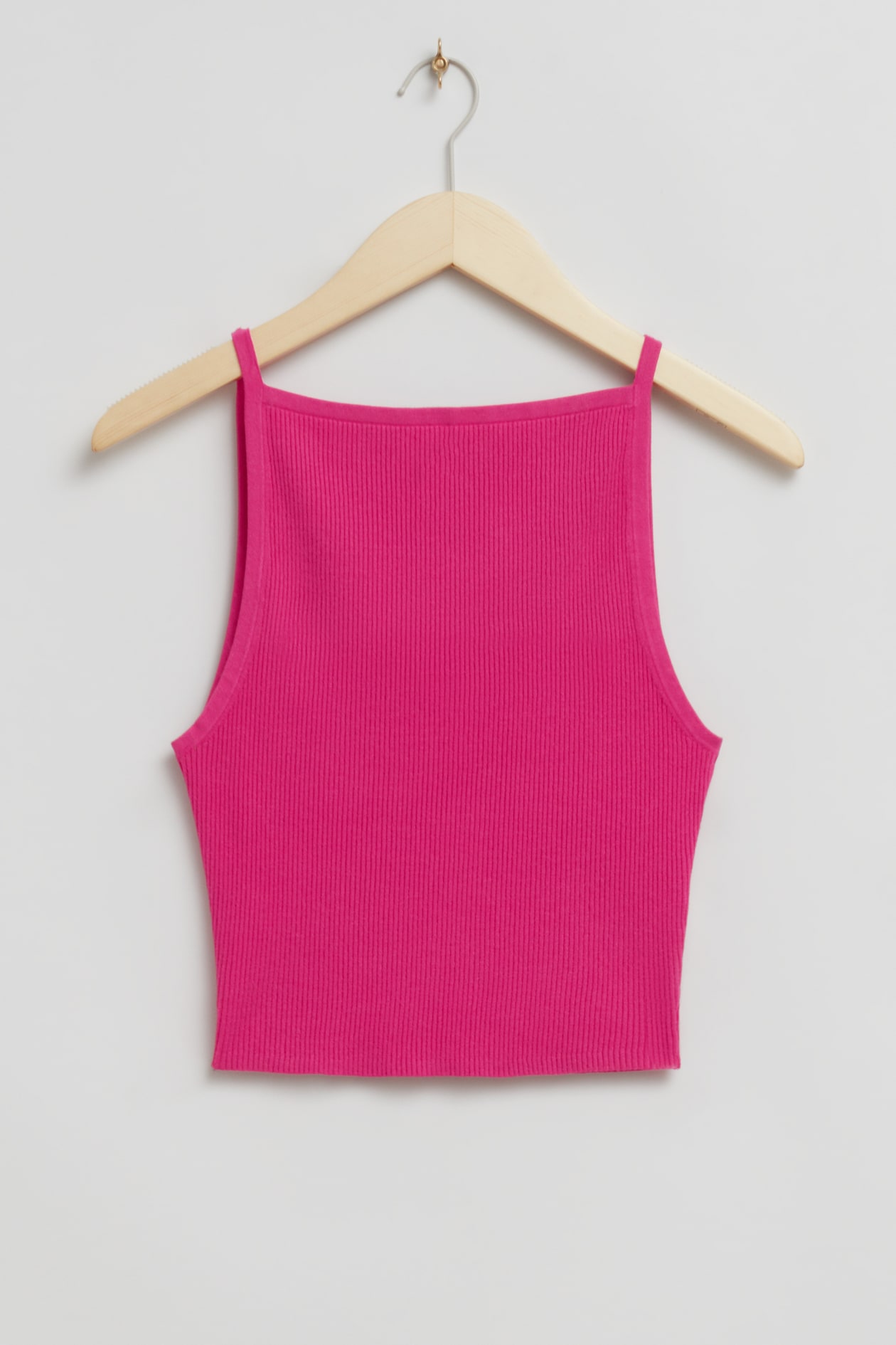 Ribbed Knit Tank Top Bright Pink Ladies Handm Gb