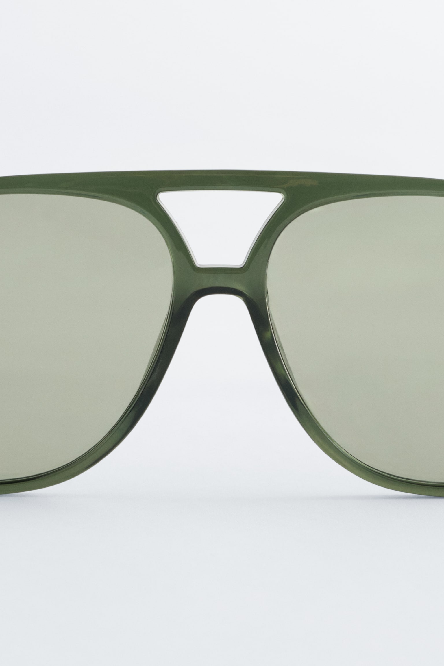 Oversized-Sonnenbrille im Piloten-Stil - Khaki/Dunkelbraun/Weiß/Transparent/Braun/Gelb - 6