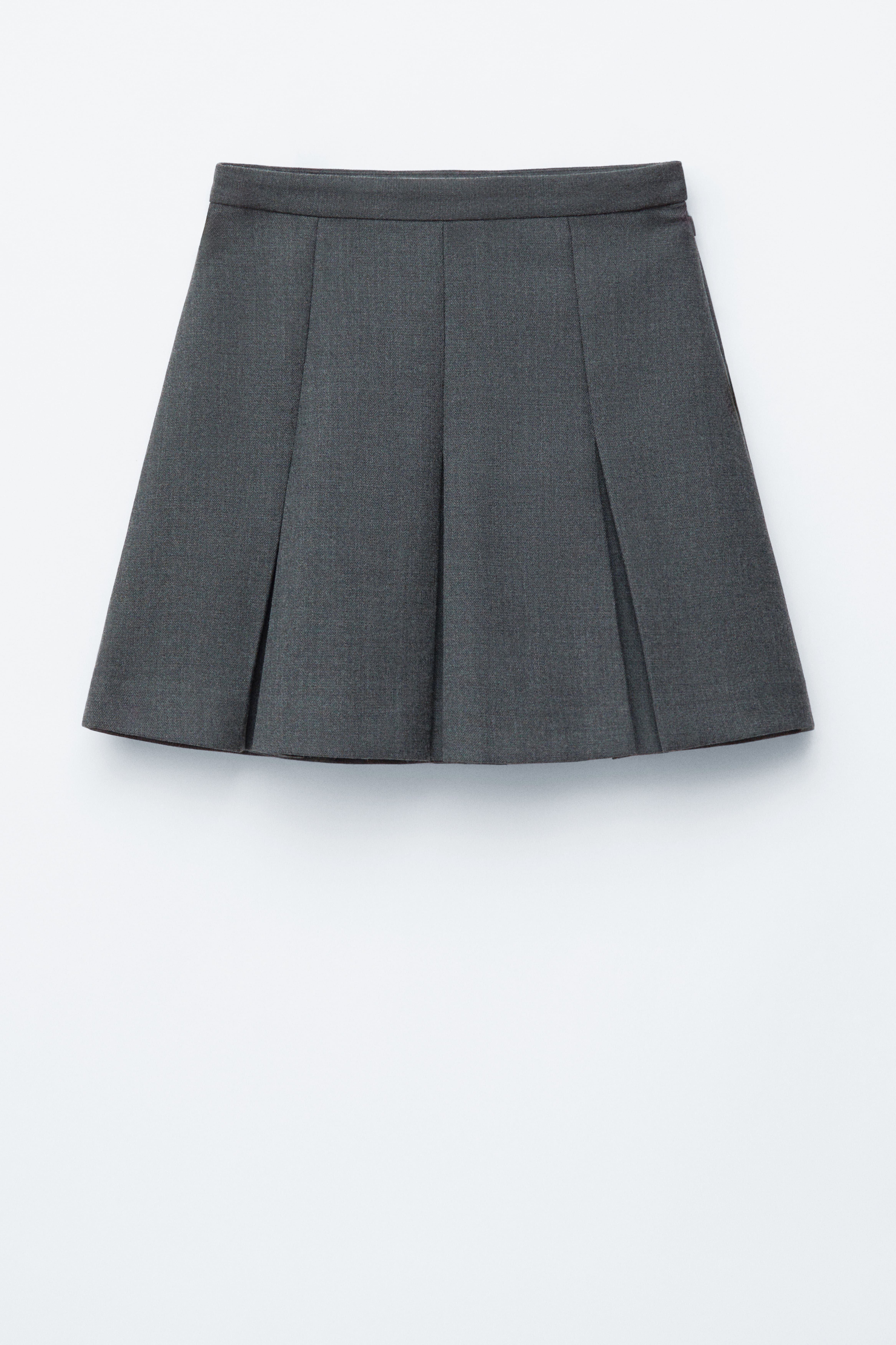 Minirock aus Wolle mit Falten - Dunkelgrau