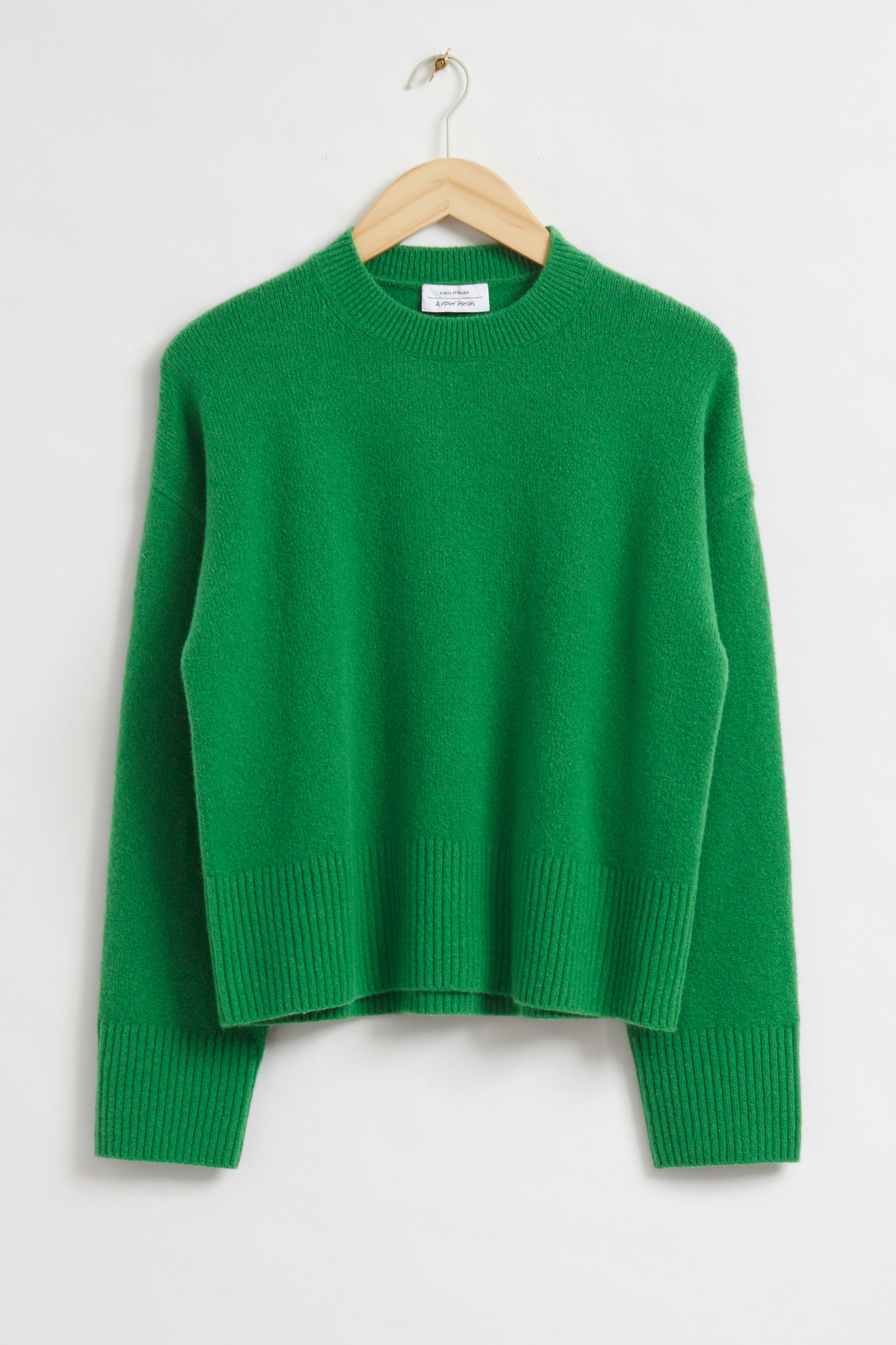 Locker geschnittener Strickpullover - Rundausschnitt - Langarm  