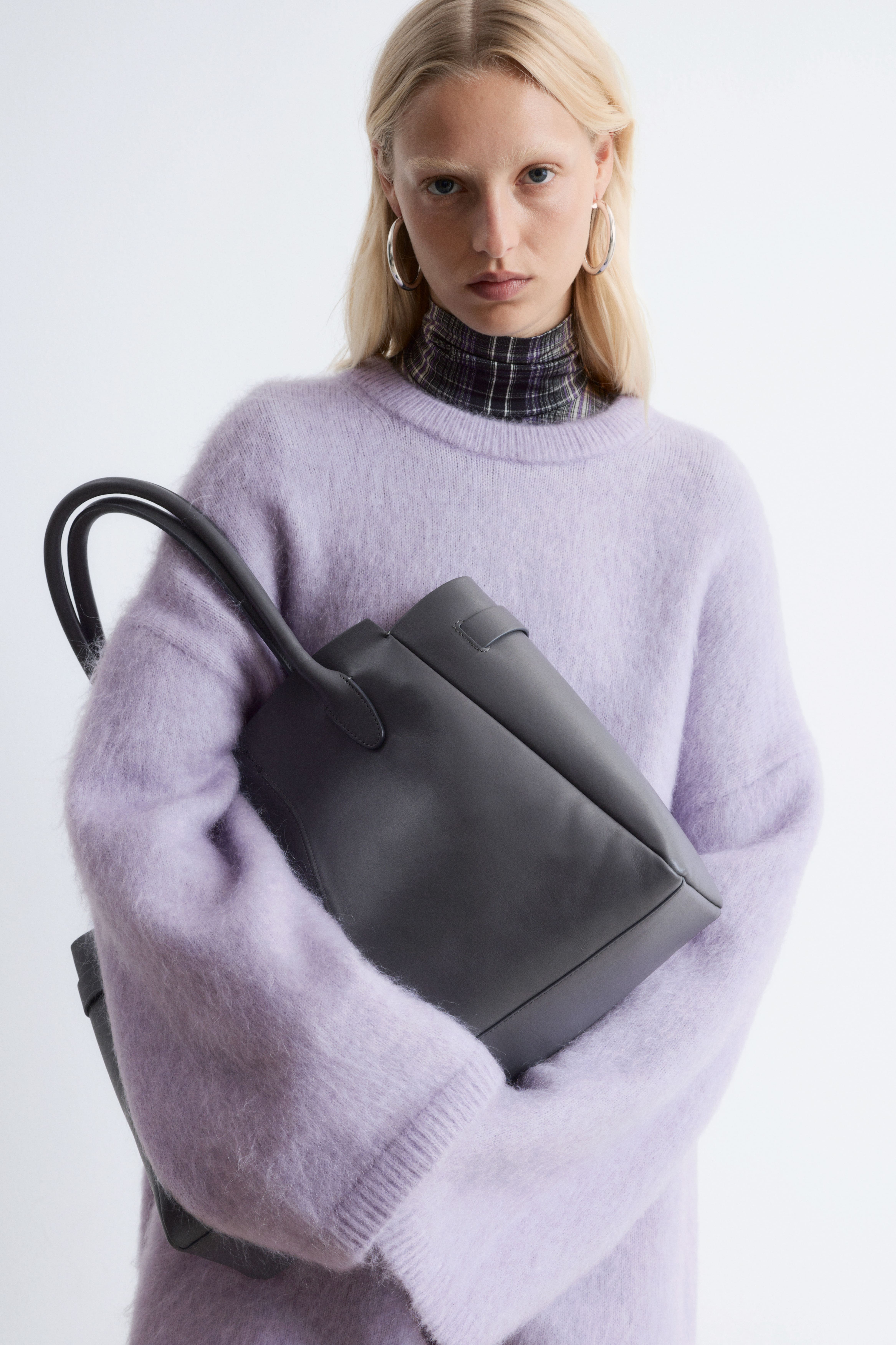 Borsa tote - Grigio scuro/Bordeaux scuro/Verde kaki