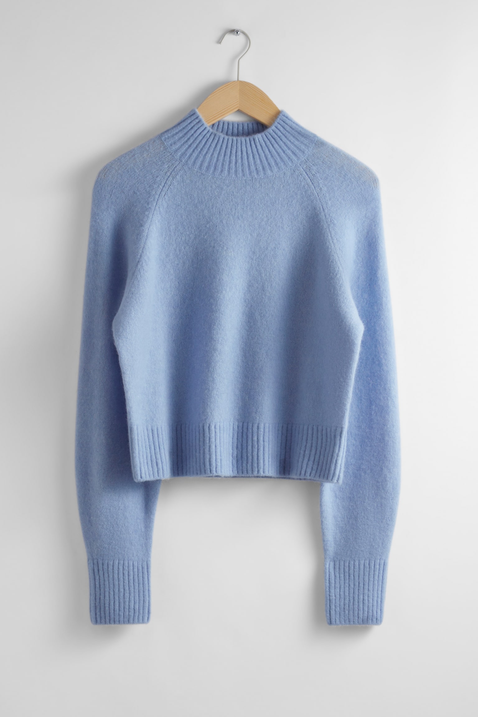 Mock Neck Jumper - Light Blue/Beige/Cream - 2