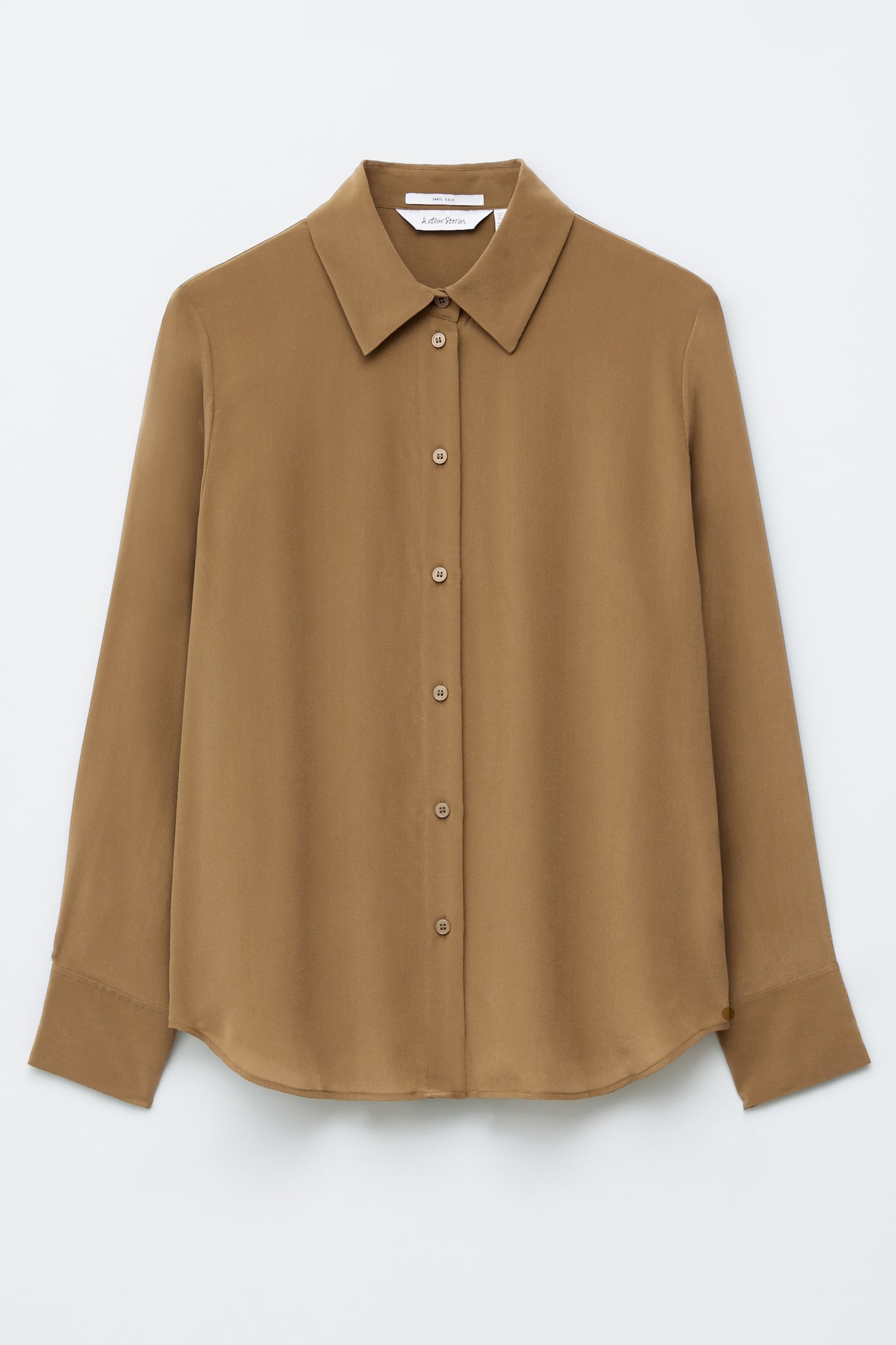 Seidenbluse - Khaki-Braun/Dunkelrot - 2