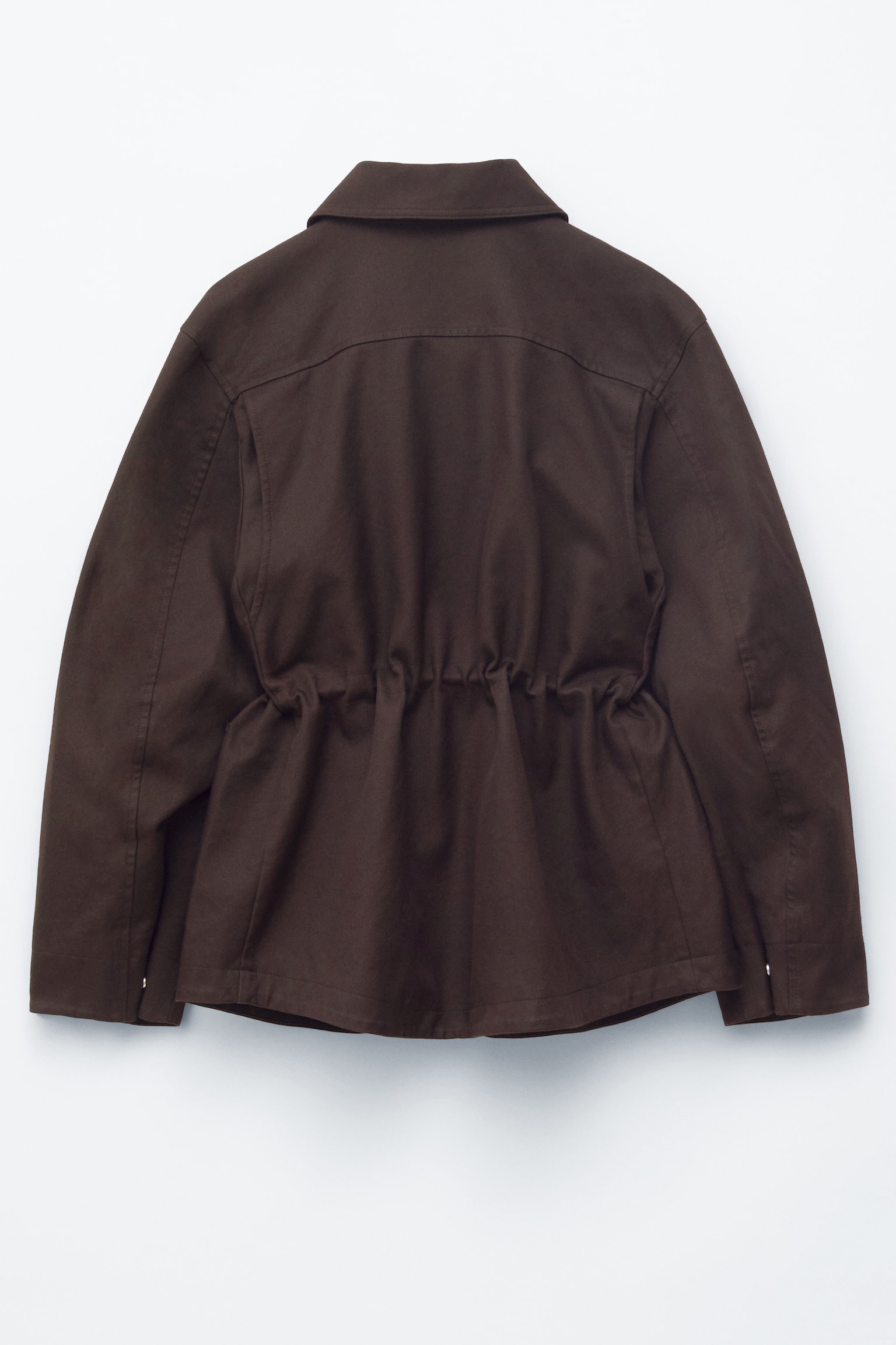 Oversized utility jack met trekkoord - Dark Brown/Mosterdgeel/Kakigroen - 9
