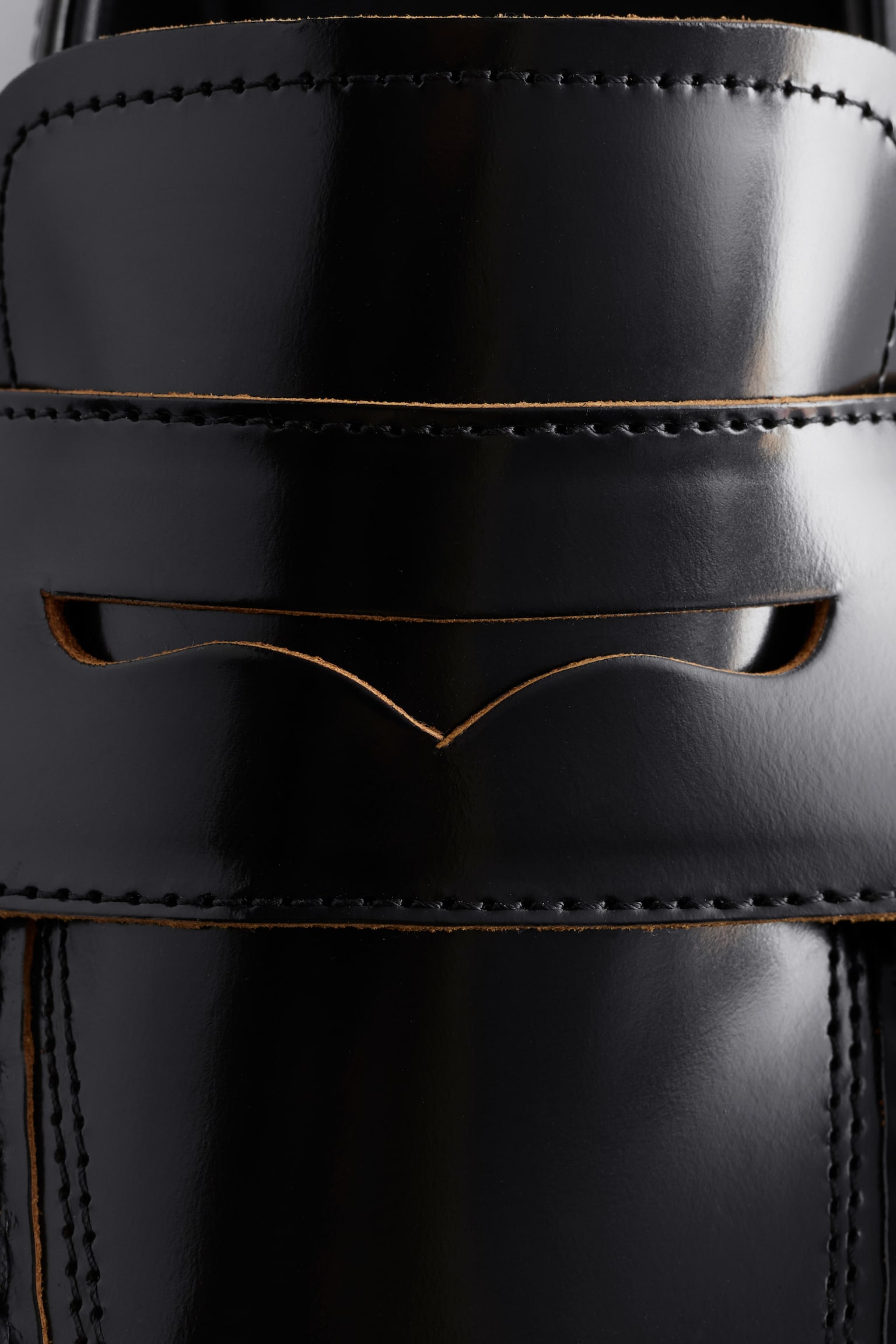 Mocassins en cuir épais - Noir/Marron Clair - 3