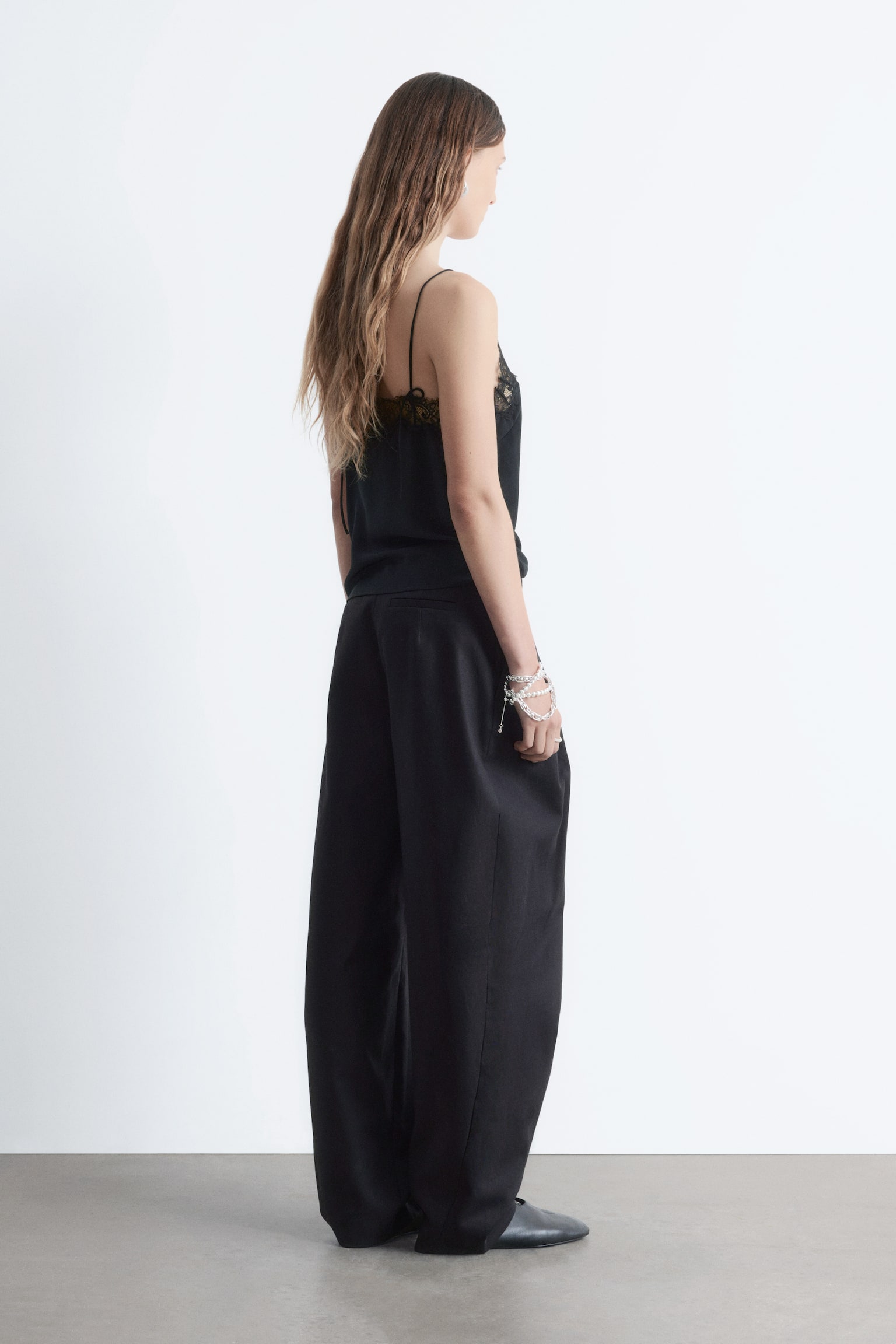 Trägertop aus Seide - Schwarz/Weiß - 8