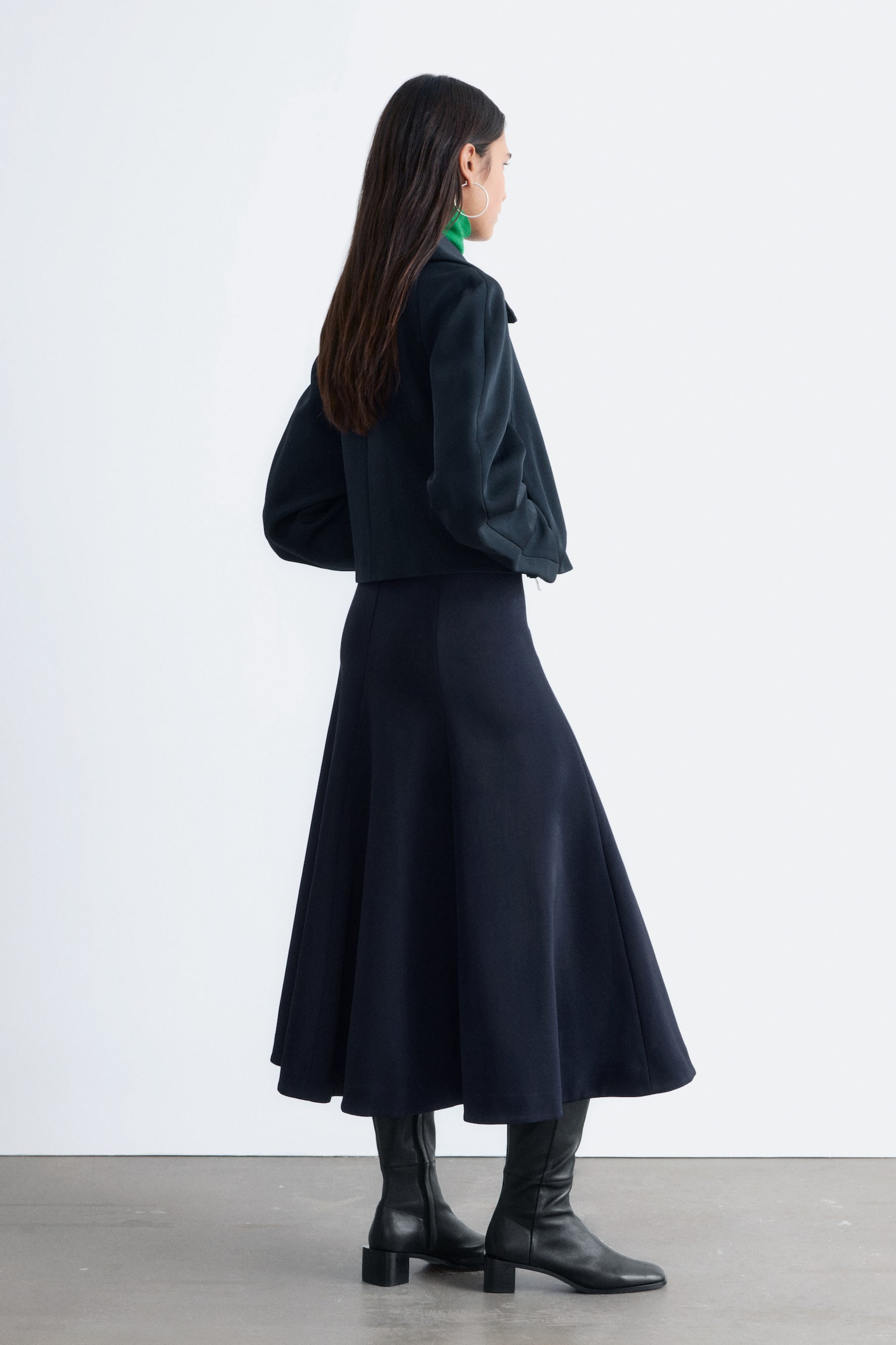 Giacca con maniche scultoree - Blu navy - 4