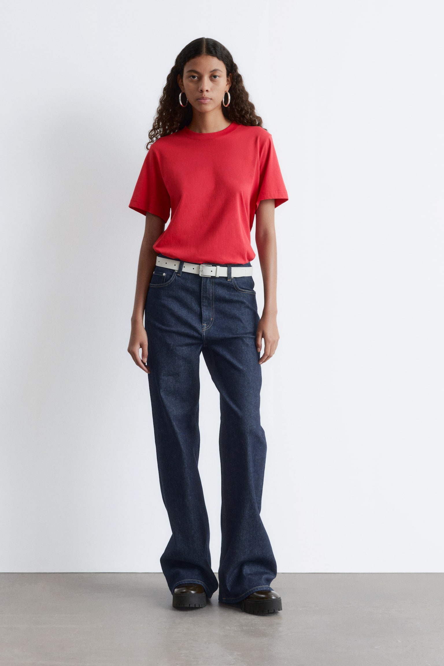 T-shirt met ronde hals - Rood/Donkergrijs gemêleerd/Lichtgroen/Beige/Wit/Zwart/Taupe - 4