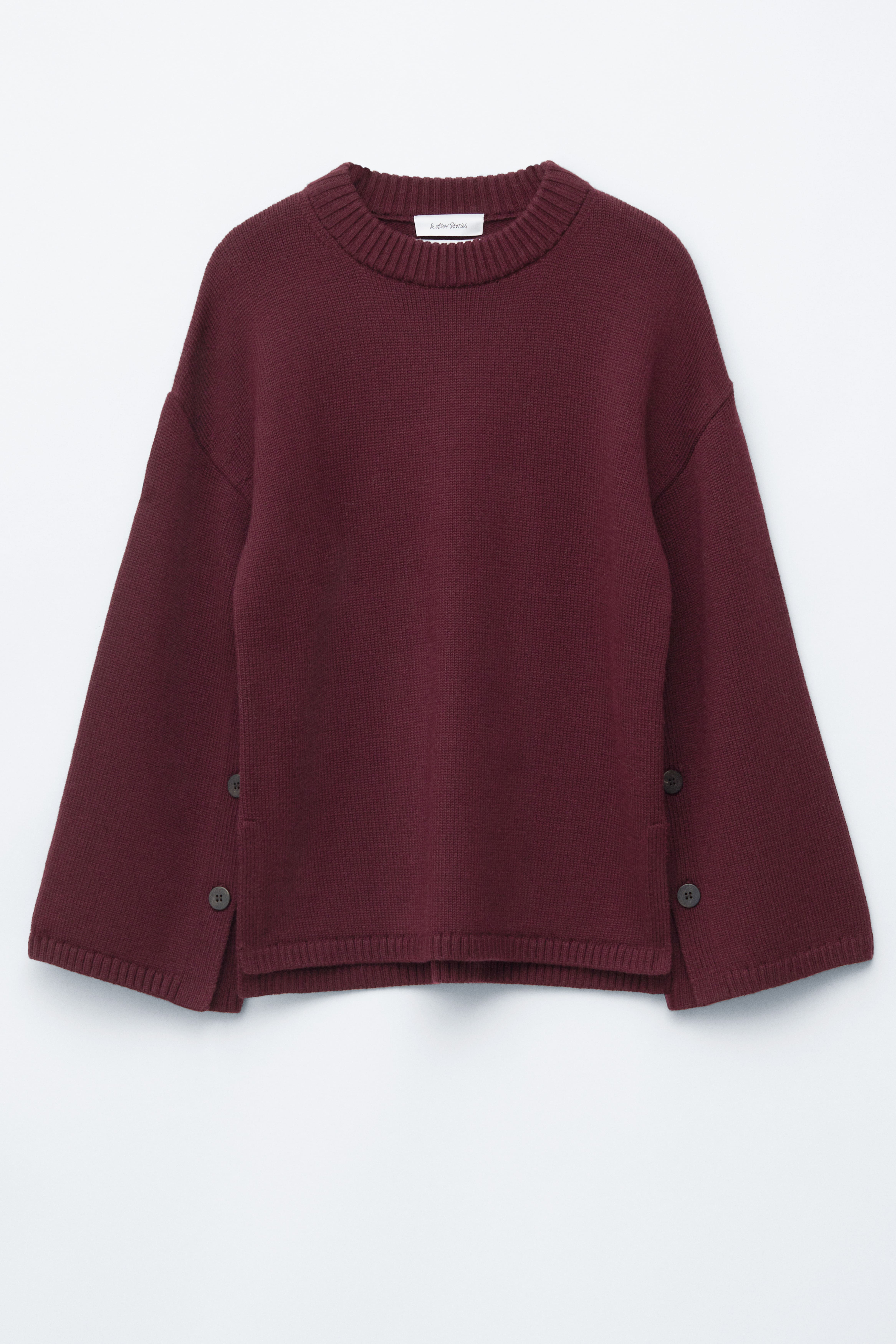 Maglione in lana con bottoni - Bordeaux