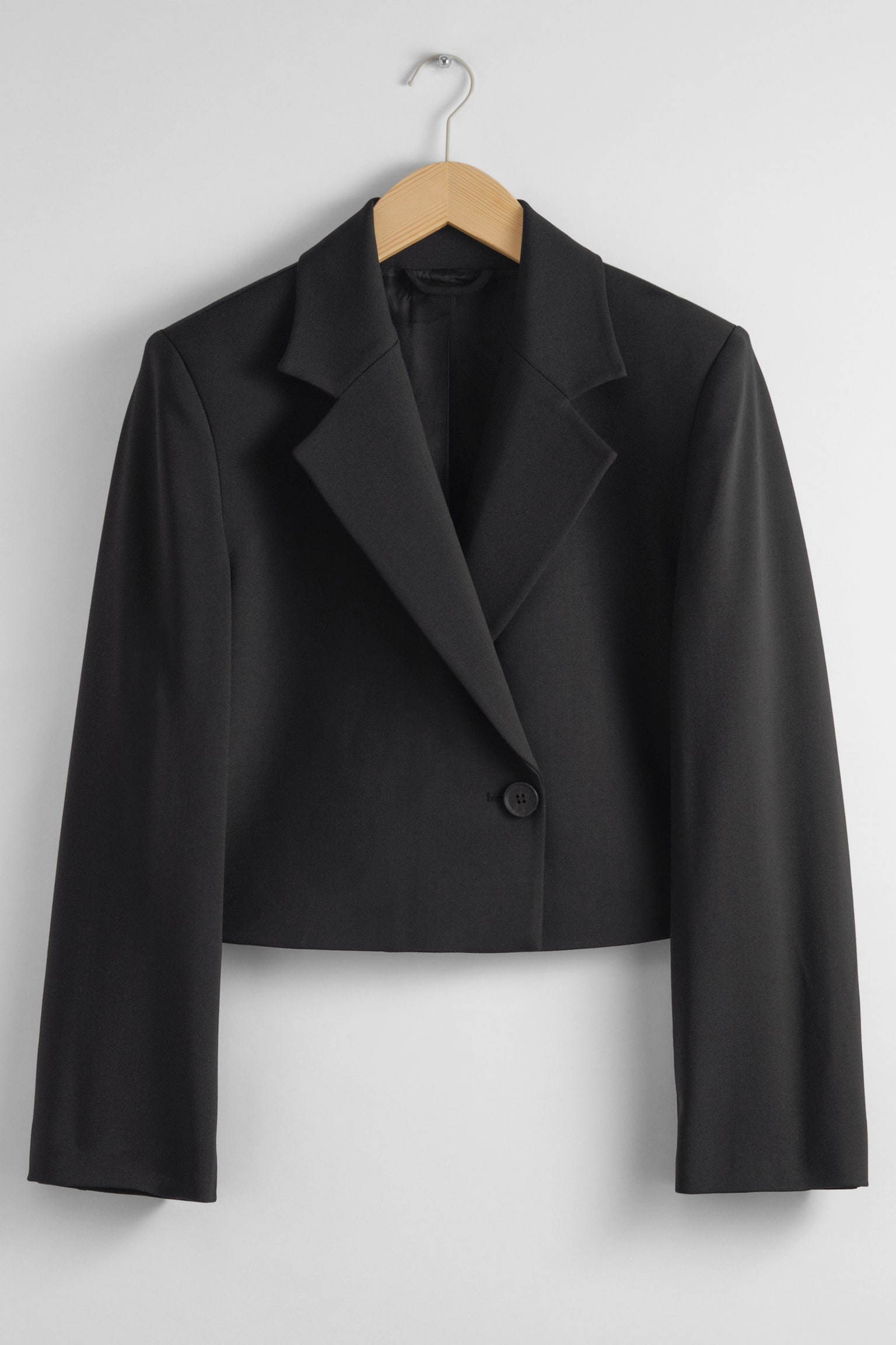 Cropped Blazer - Black - 1