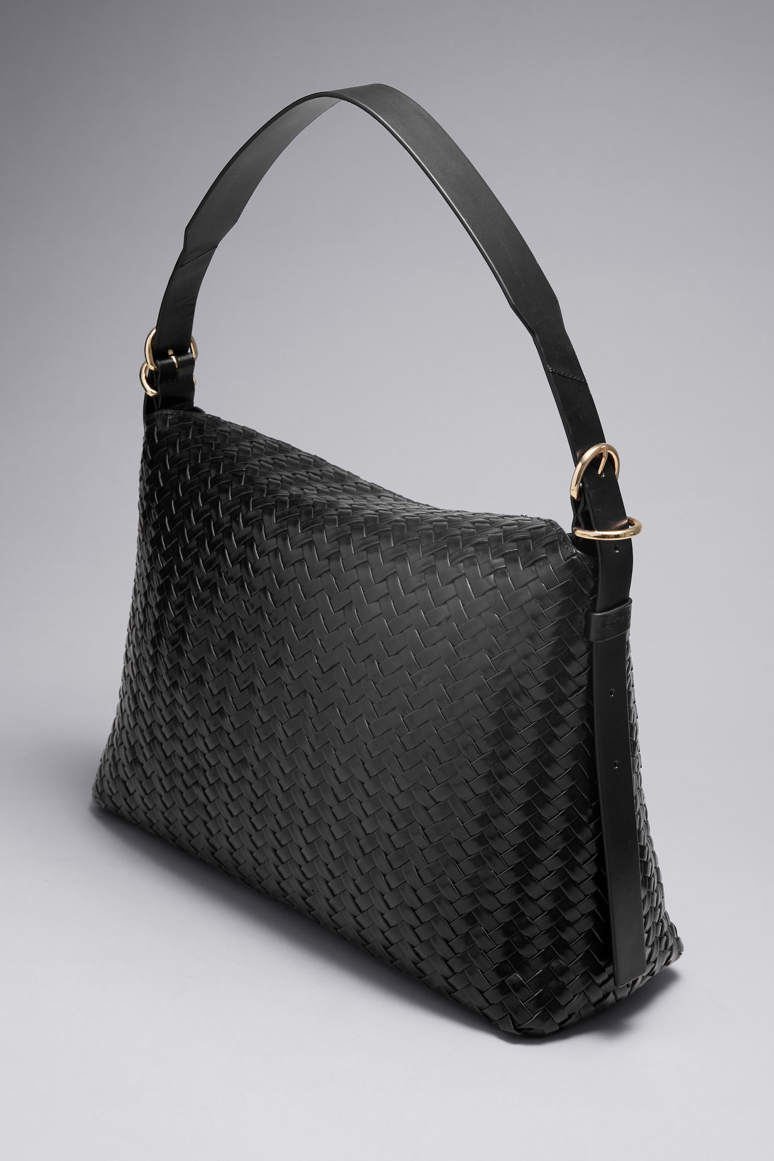 Large Braided Tote - Black/Mahogany - 6