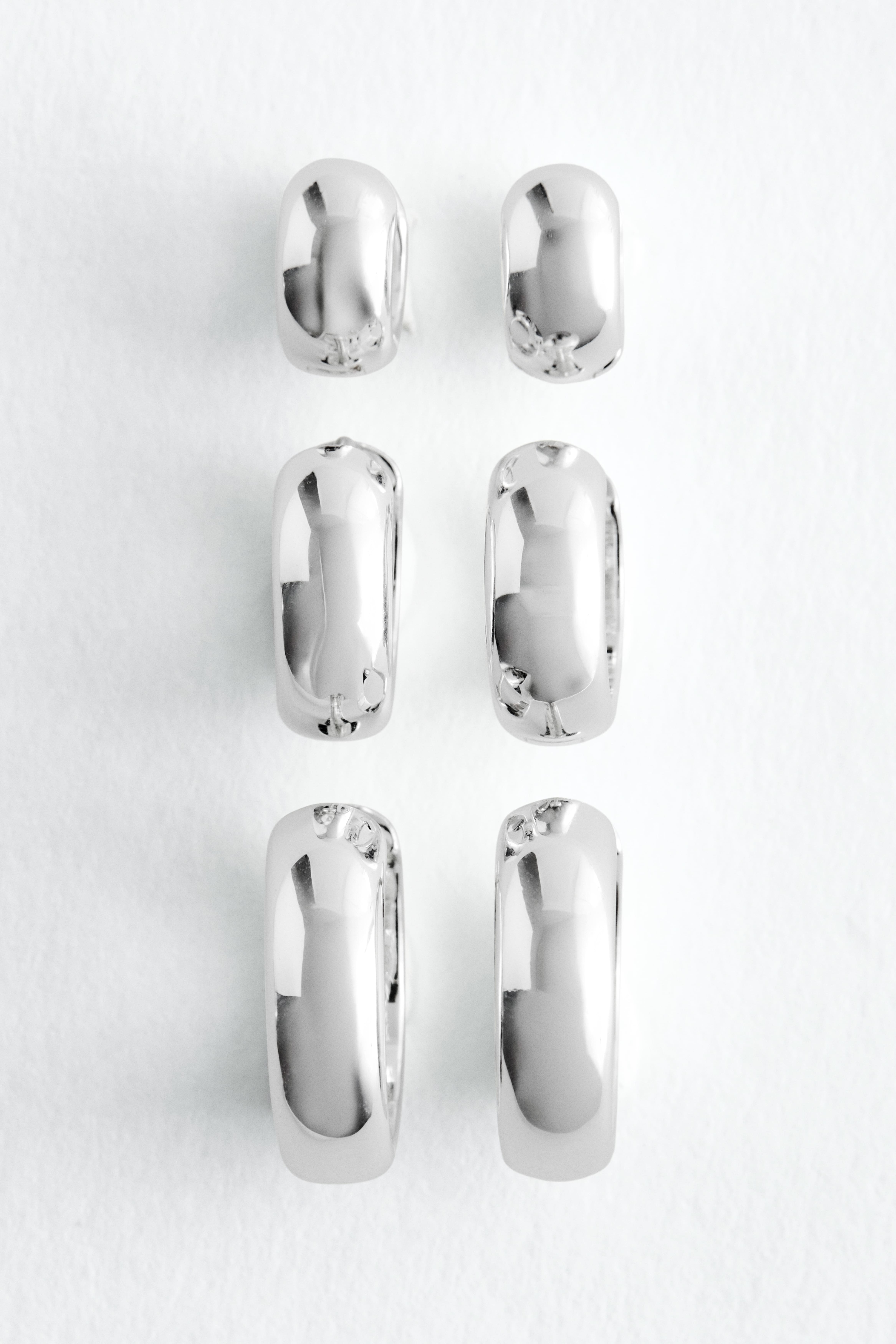 Markante Creolen im Set - Silber/Gold