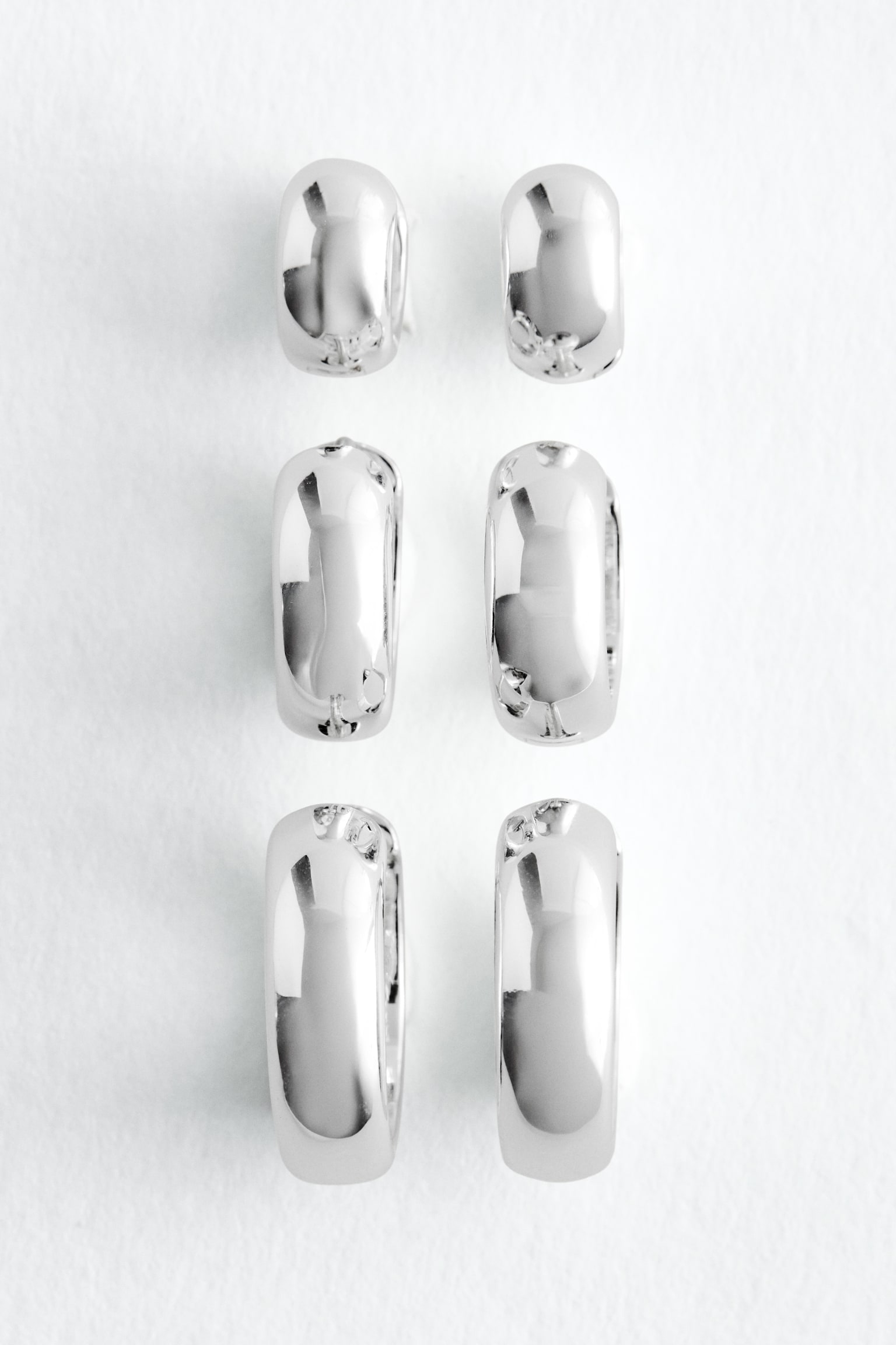 Set di orecchini a cerchio chunky - Argento/Oro - 2