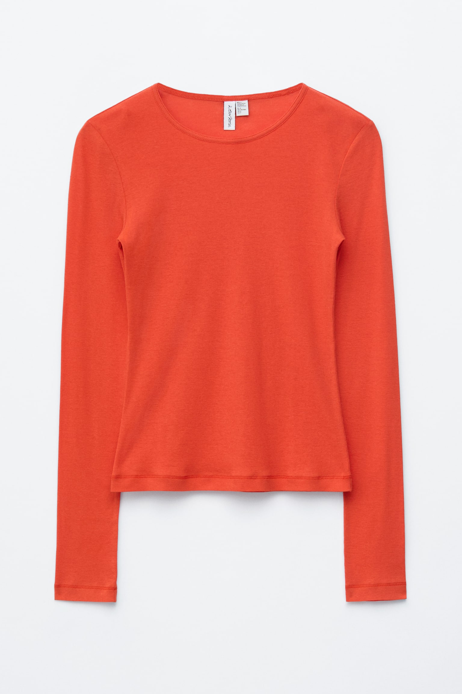 Katoenen top met lange mouwen - Oranje/Wit/Bordeauxrood - 2
